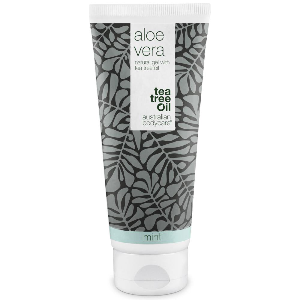 200 ml Aloe Vera Gel med Mint — Kølende og fugtgivende gel med menthol til tør, solskoldet og irriteret hud