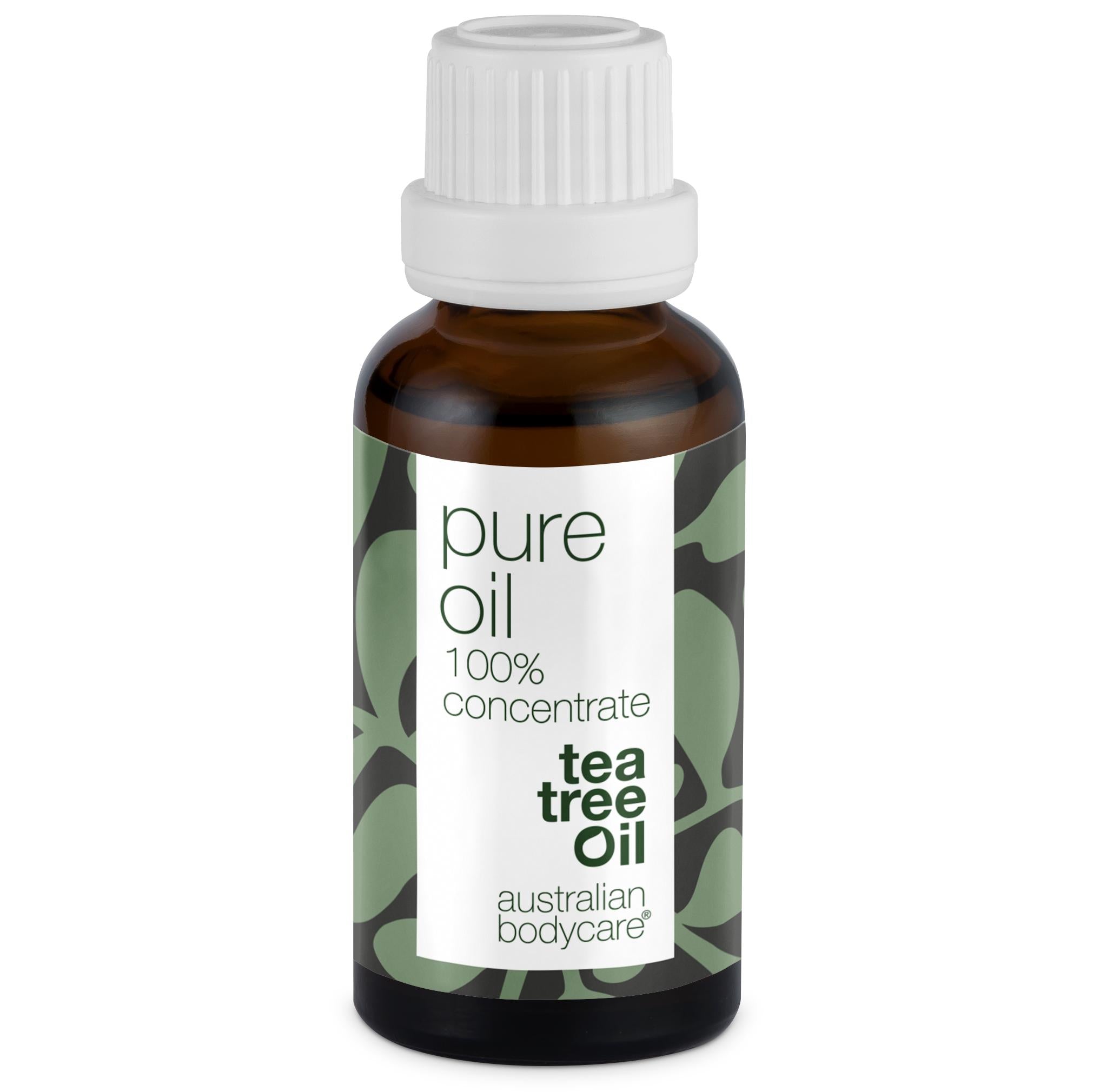 Koncentreret Tea Tree Oil til hudproblemer —  100% naturlig og ufortyndet Tea Tree Oil fra Australien