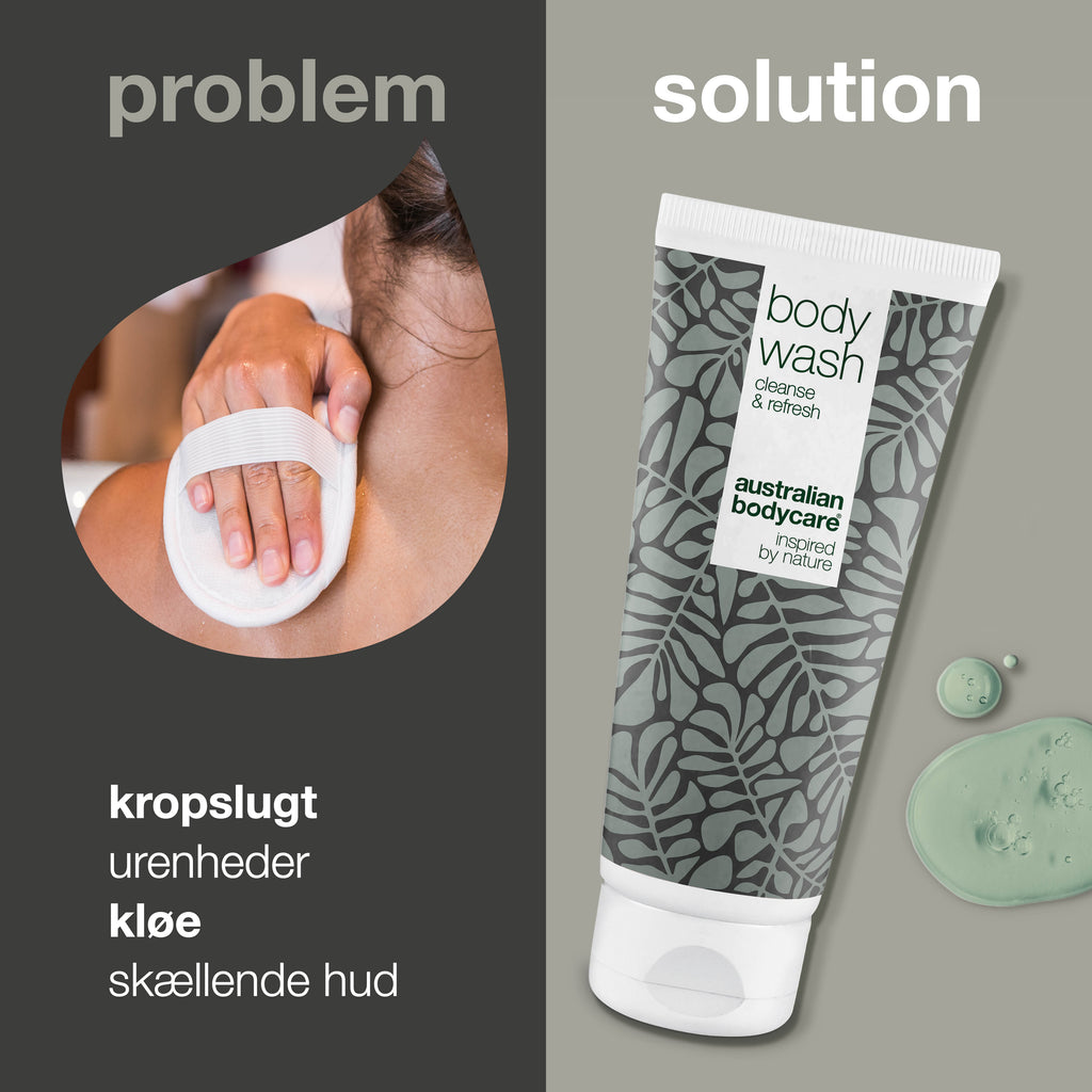 Body Wash med Tea Tree Oil — Showergel til daglig pleje og mod bumser og uren hud på kroppen