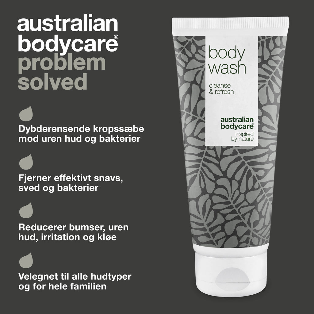 Body Wash med Tea Tree Oil — Showergel til daglig pleje og mod bumser og uren hud på kroppen