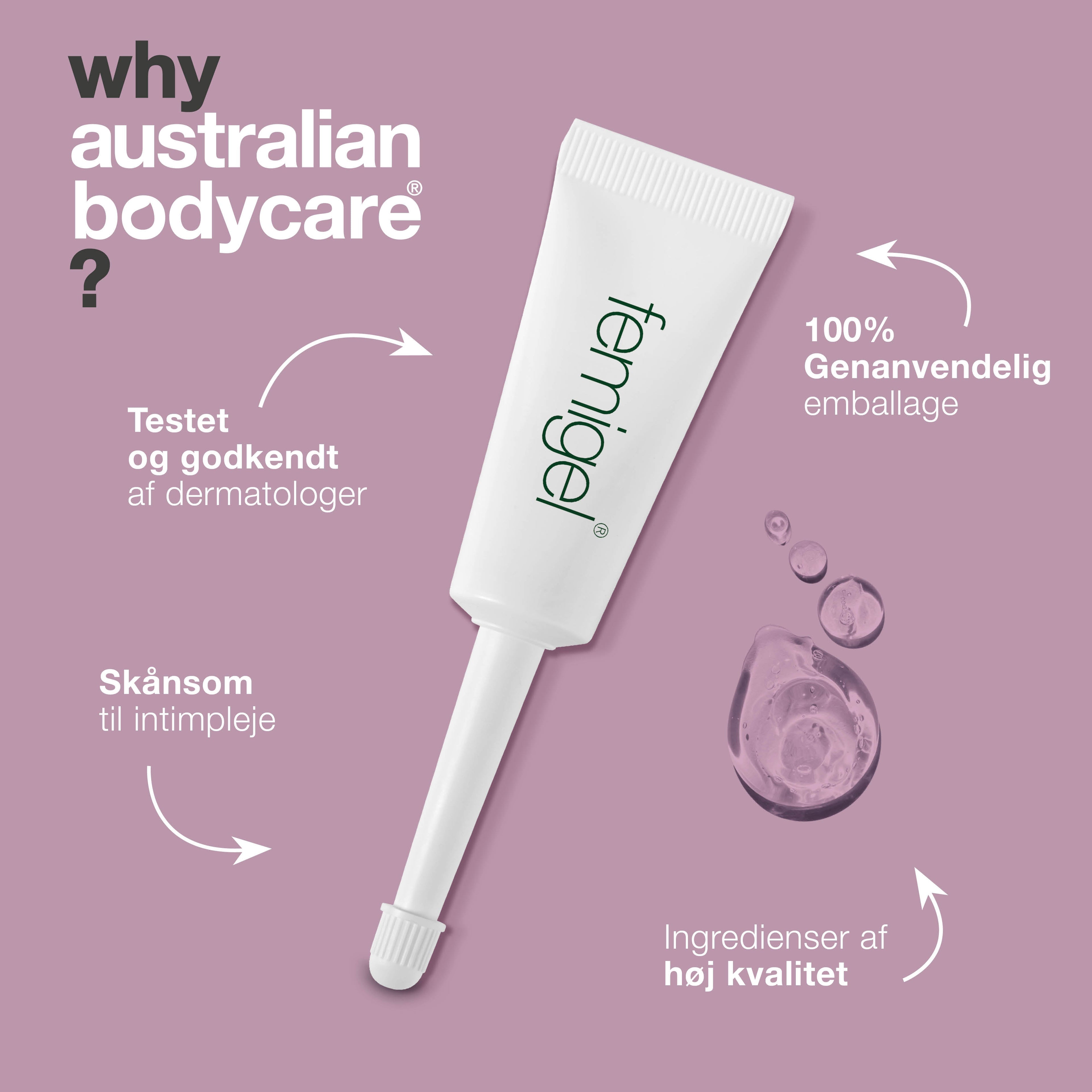 Femigel til intim tørhed, kløe, svie og uønsket lugt — Intimgel mod intimt ubehag og irritation