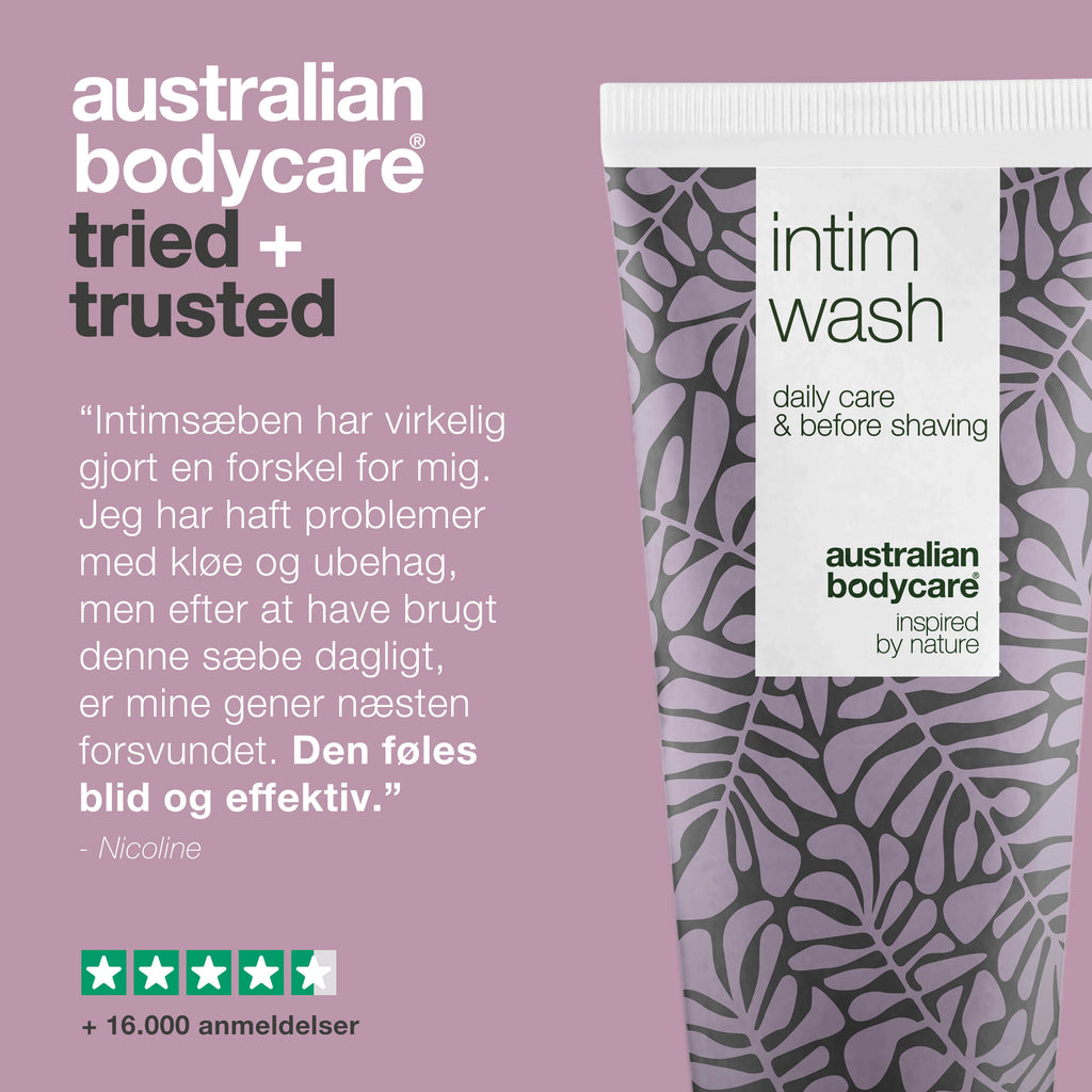 Intimsæbe til daglig vask og intimpleje — Intim sæbe mod lugtgener, kløe og svie i intimområdet