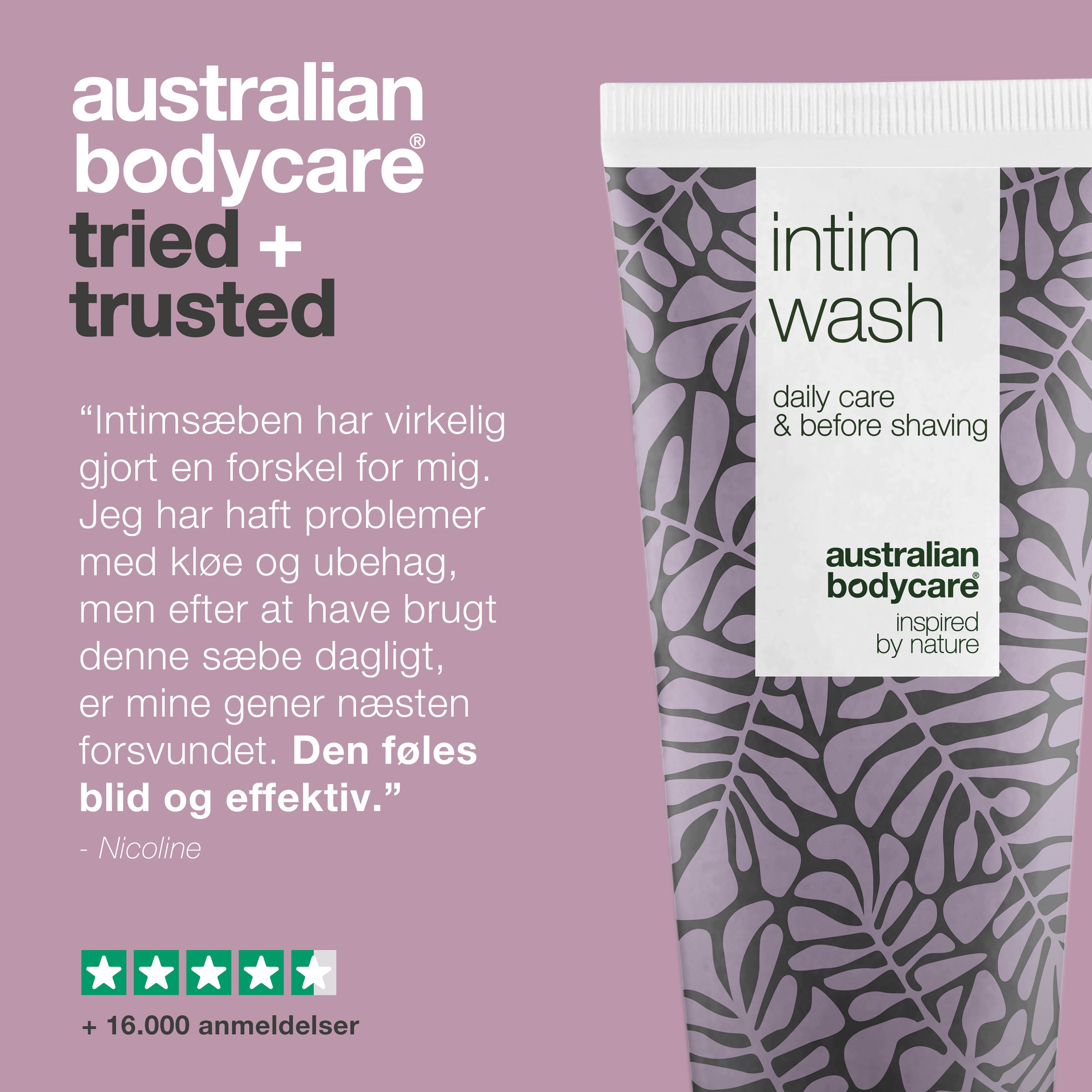 Intimsæbe til daglig vask og intimpleje — Intim sæbe mod lugtgener, kløe og svie i intimområdet