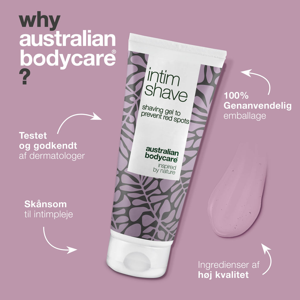 Intim barbergel mod røde knopper — Barbergel til intimbarbering modvirker indgroede hår