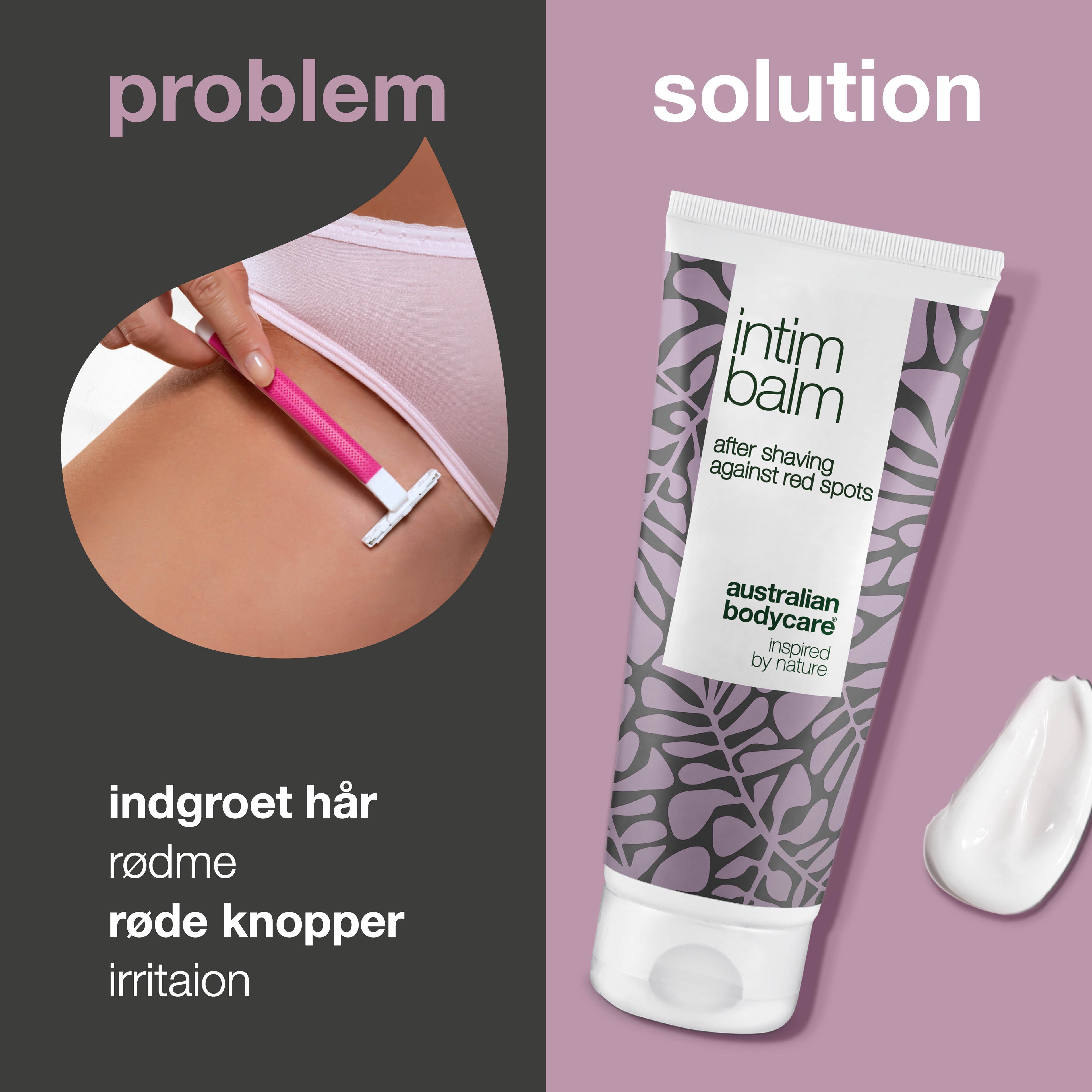 Intim Balm aftershave mod barberknopper — Aftershave mod røde knopper og indgroede hår efter intimbarbering