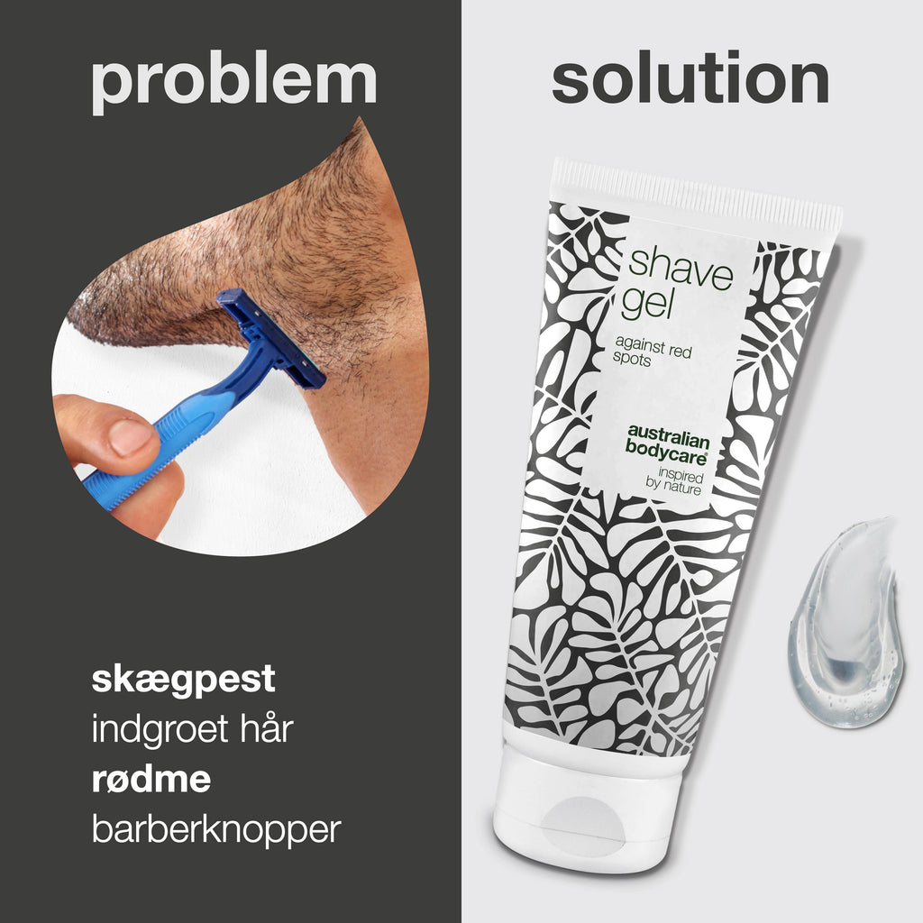 Barbergel mod røde knopper og skægpest — Shaving gel modvirker rødme, skægpest og barberknopper