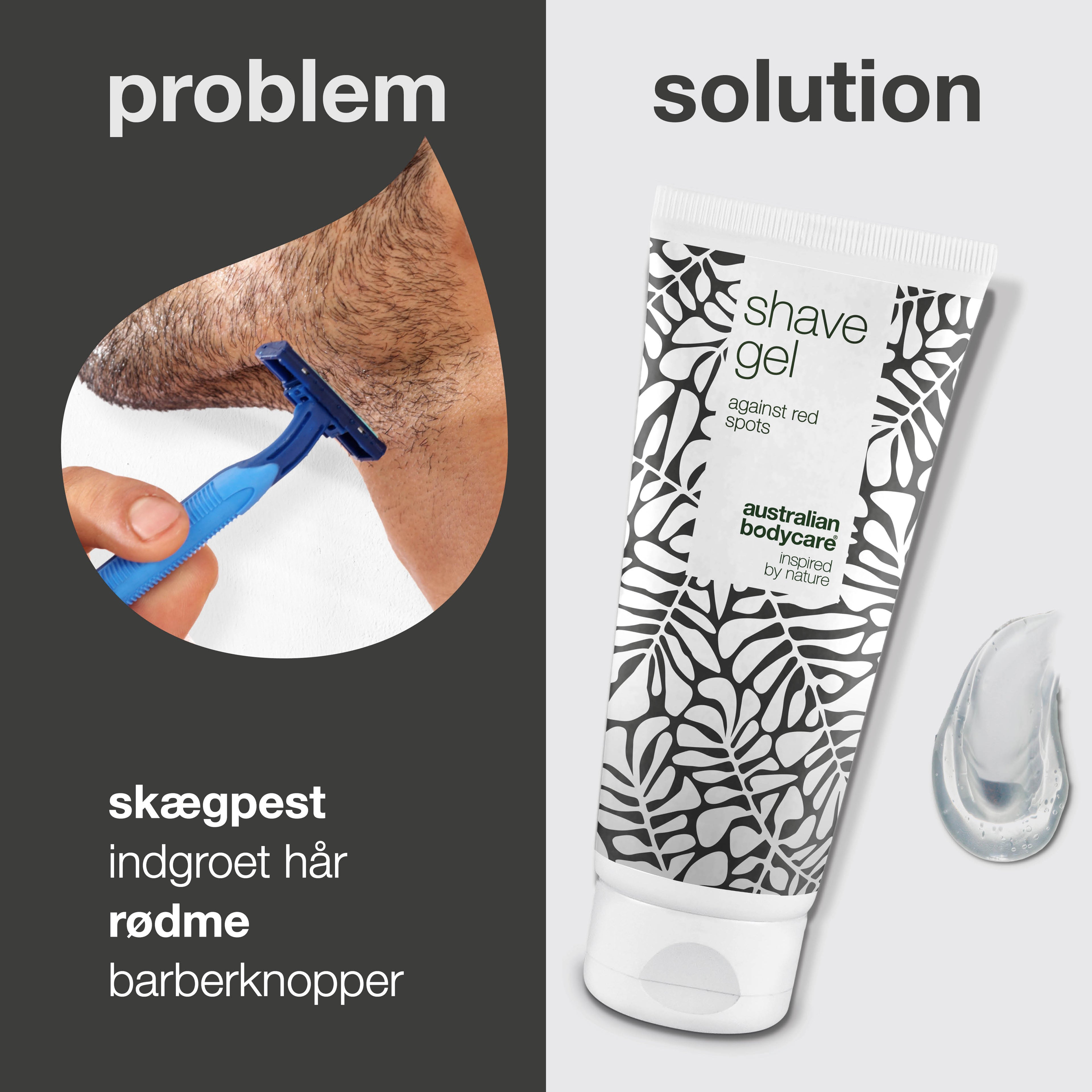 Barbergel mod røde knopper og skægpest — Shaving gel modvirker rødme, skægpest og barberknopper