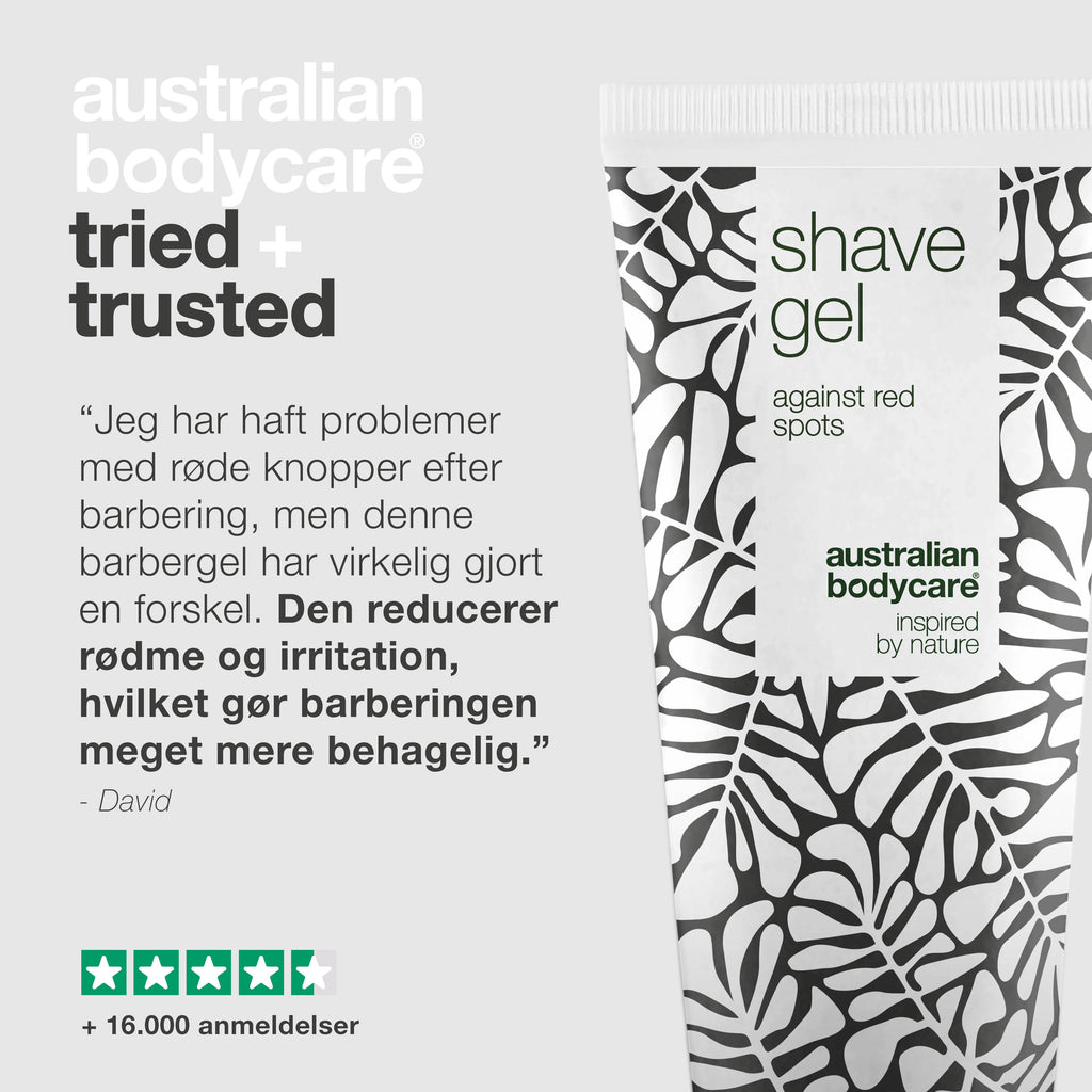 Barbergel mod røde knopper og skægpest — Shaving gel modvirker rødme, skægpest og barberknopper