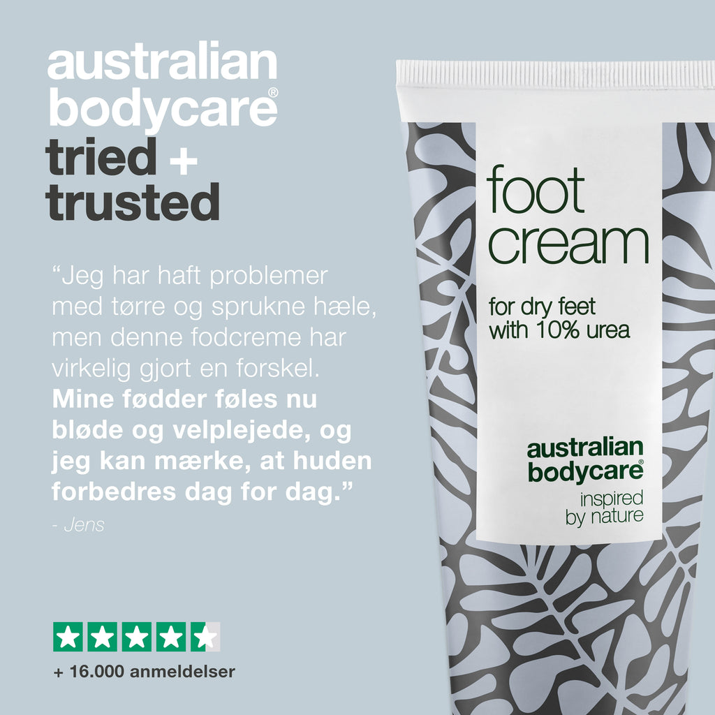 Fodcreme med 10% Urea — Vores bedste fodcreme til tørre fødder med 100% naturlig Tea Tree Oil