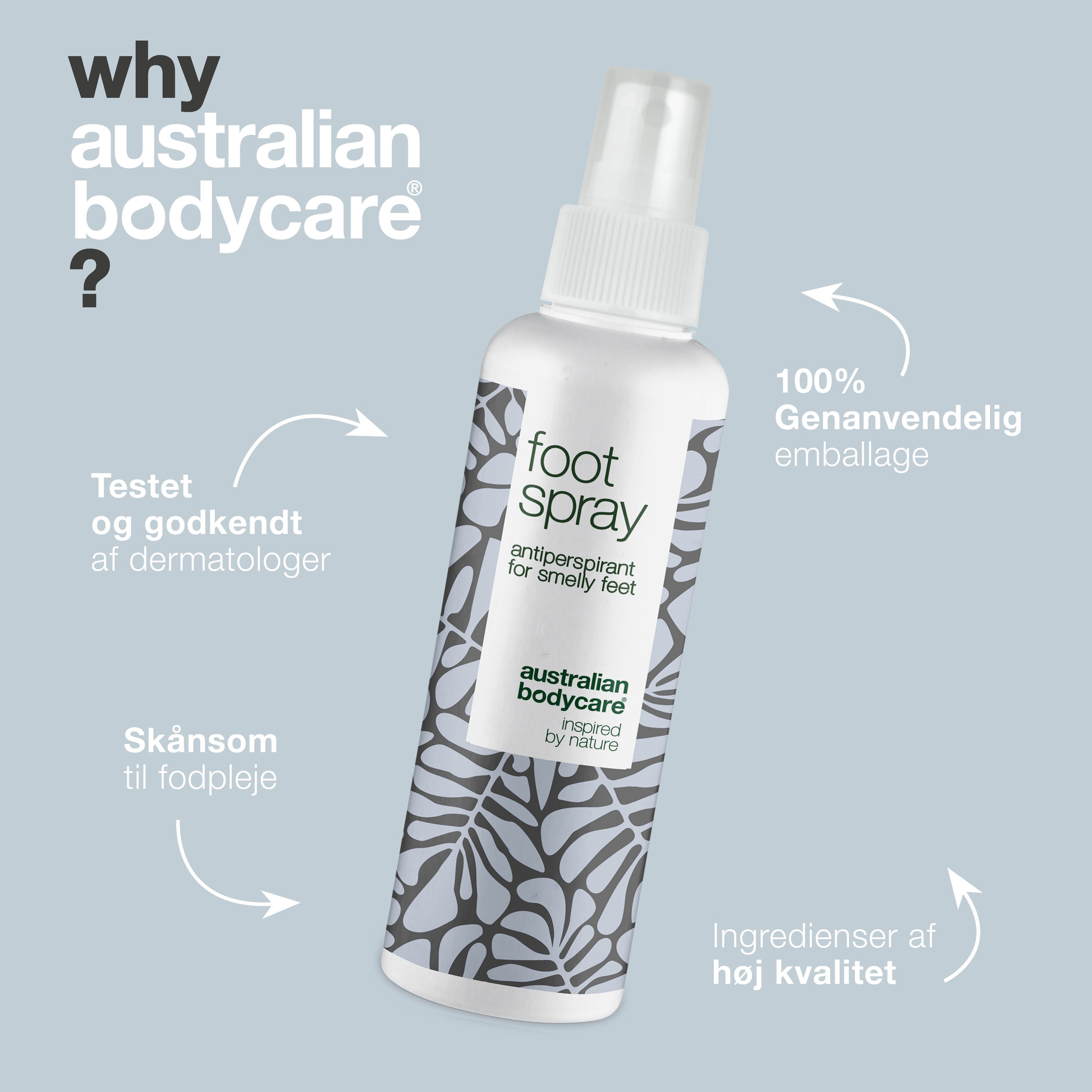 Fodspray mod sure tæer — Antiperspirant mod sure tæer og fødder