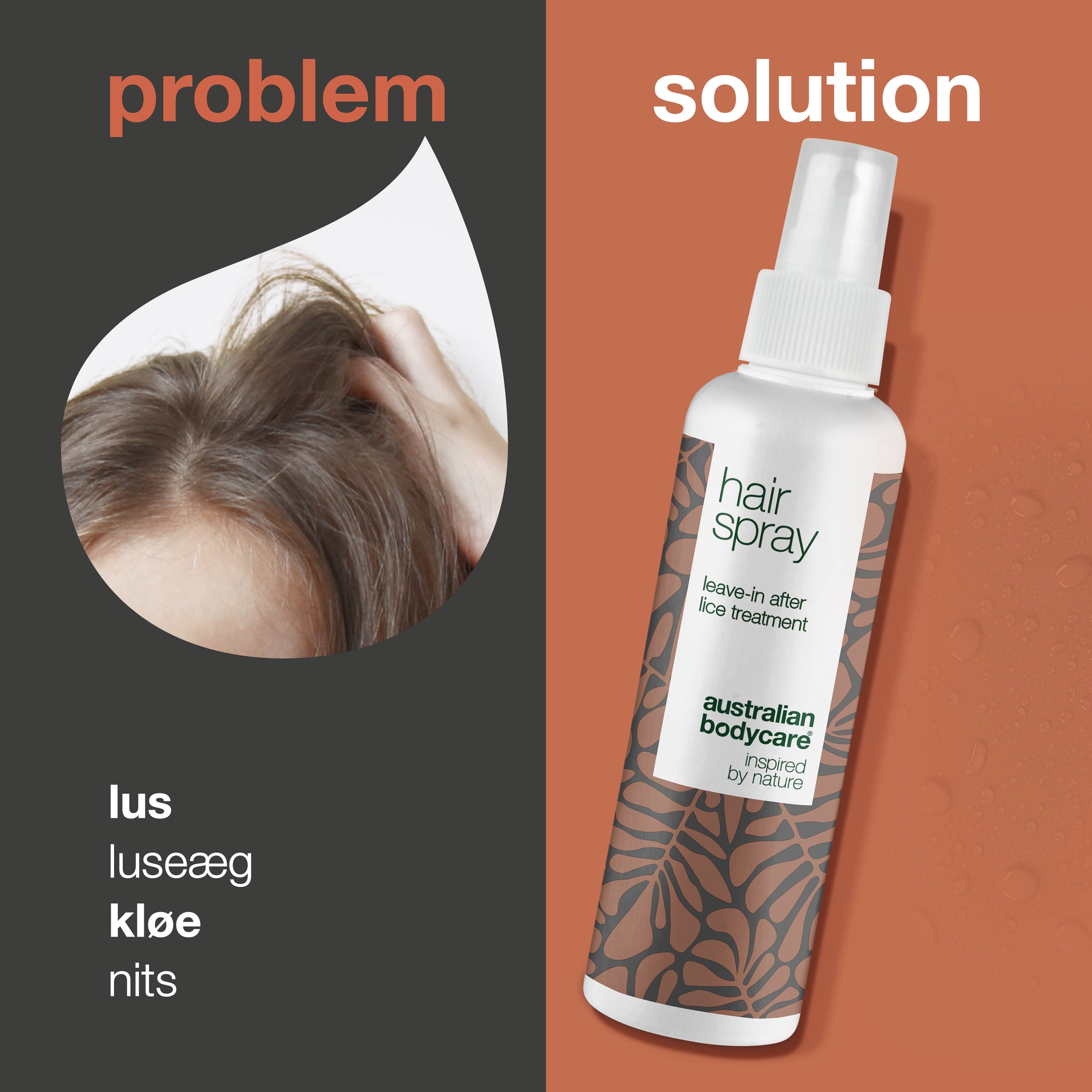 Lusespray til hår og hovedbund — Forebyggende hårspray efter lusebehandling