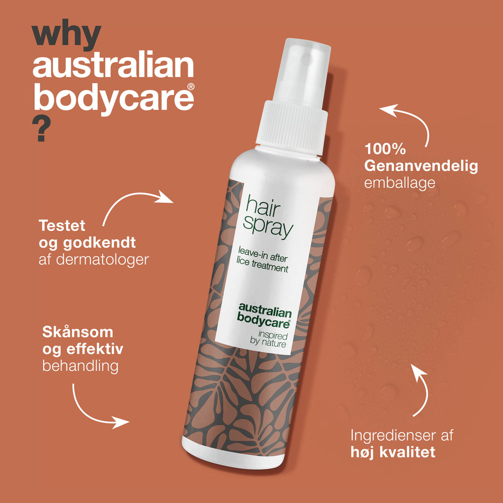 Lusespray til hår og hovedbund — Forebyggende hårspray efter lusebehandling