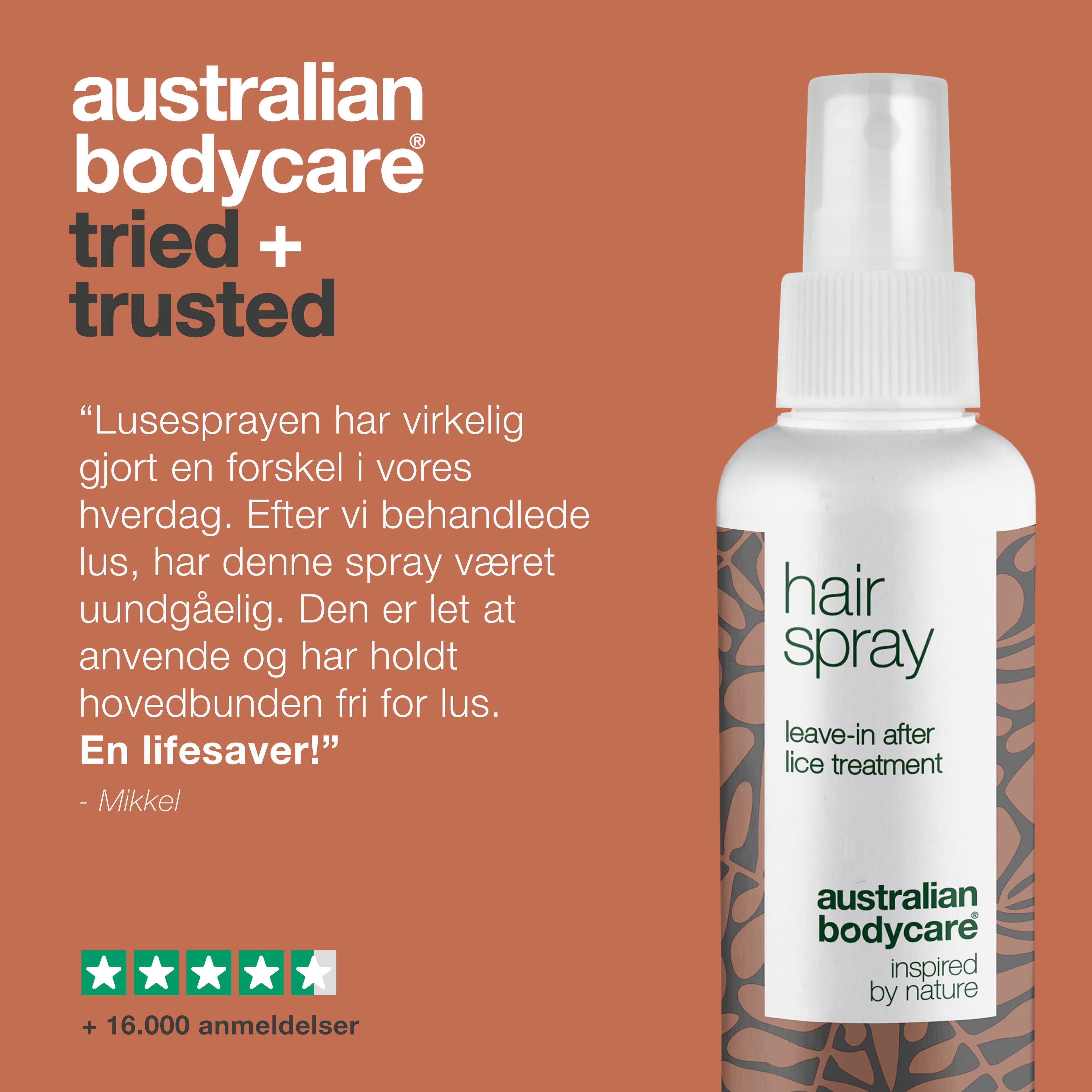 Lusespray til hår og hovedbund — Forebyggende hårspray efter lusebehandling