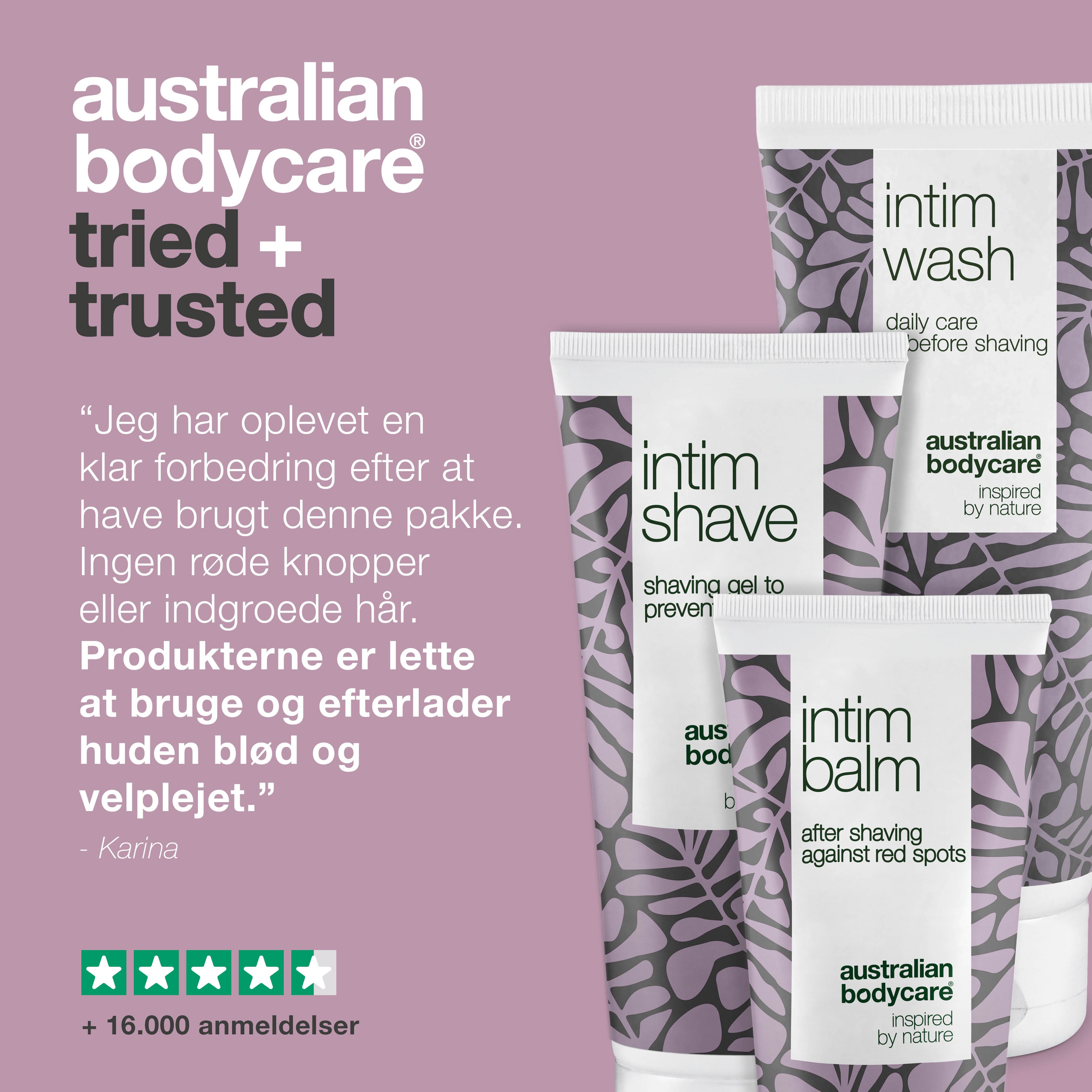 Intimbarberingspakke mod røde barberknopper — 3 produkter til intimbarbering mod indgroede hår
