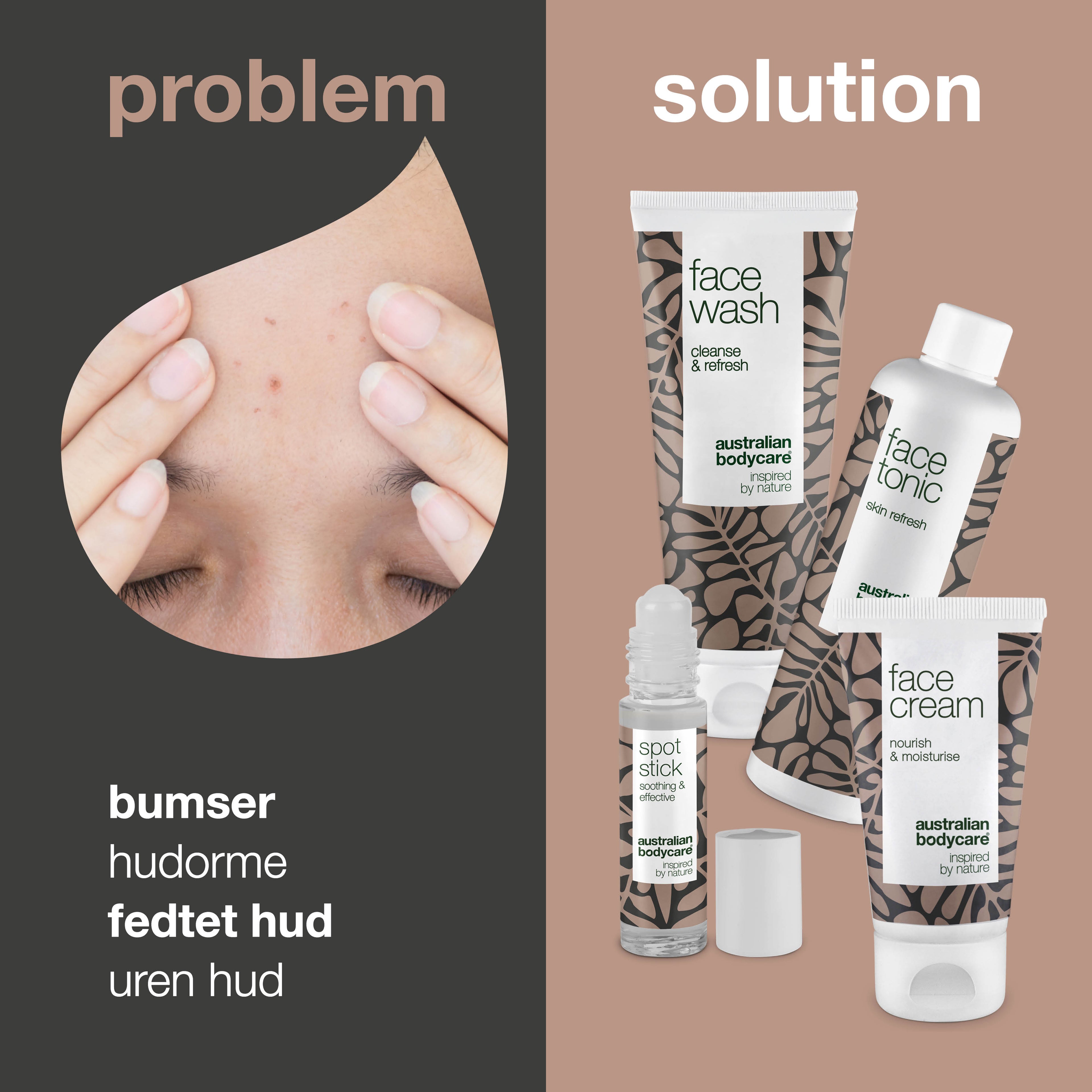 Ansigtspakke til uren hud —  4 renseprodukter mod bumser, hudorme og fedtet hud