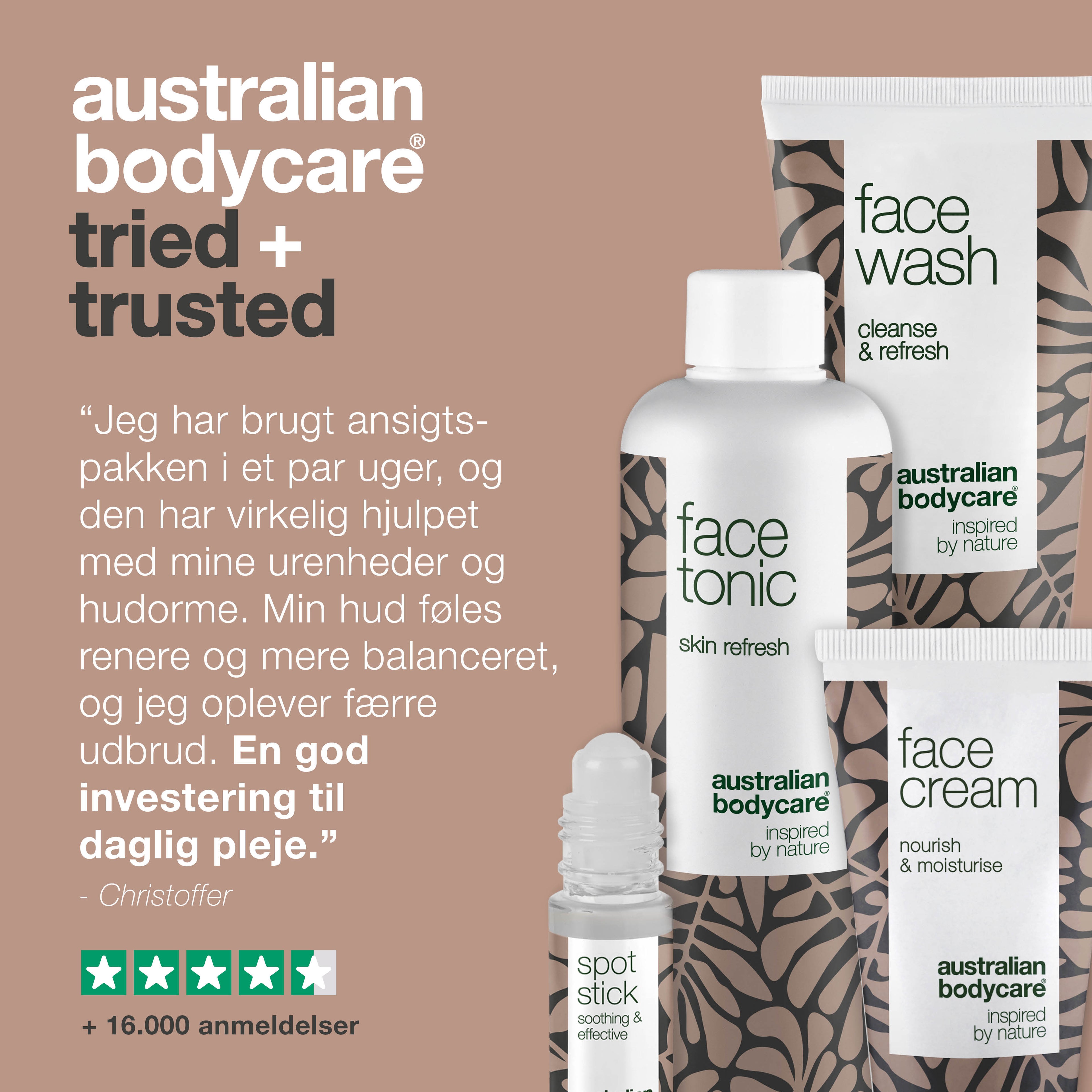 Ansigtspakke til uren hud —  4 renseprodukter mod bumser, hudorme og fedtet hud