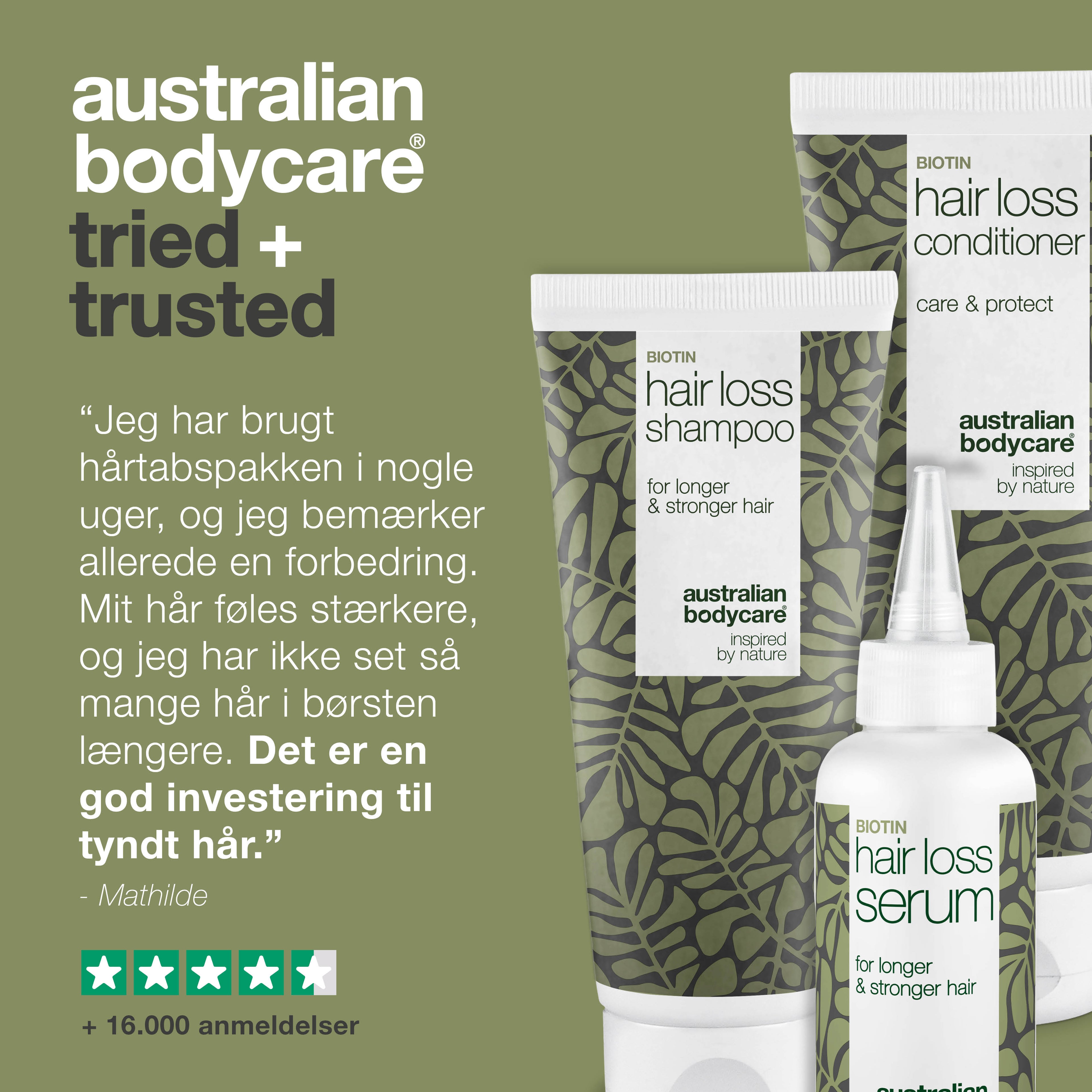 Hårtabspakke med Biotin og Capilia Longa — 3 produkter til tyndt hår, fint hår og ved hårtab