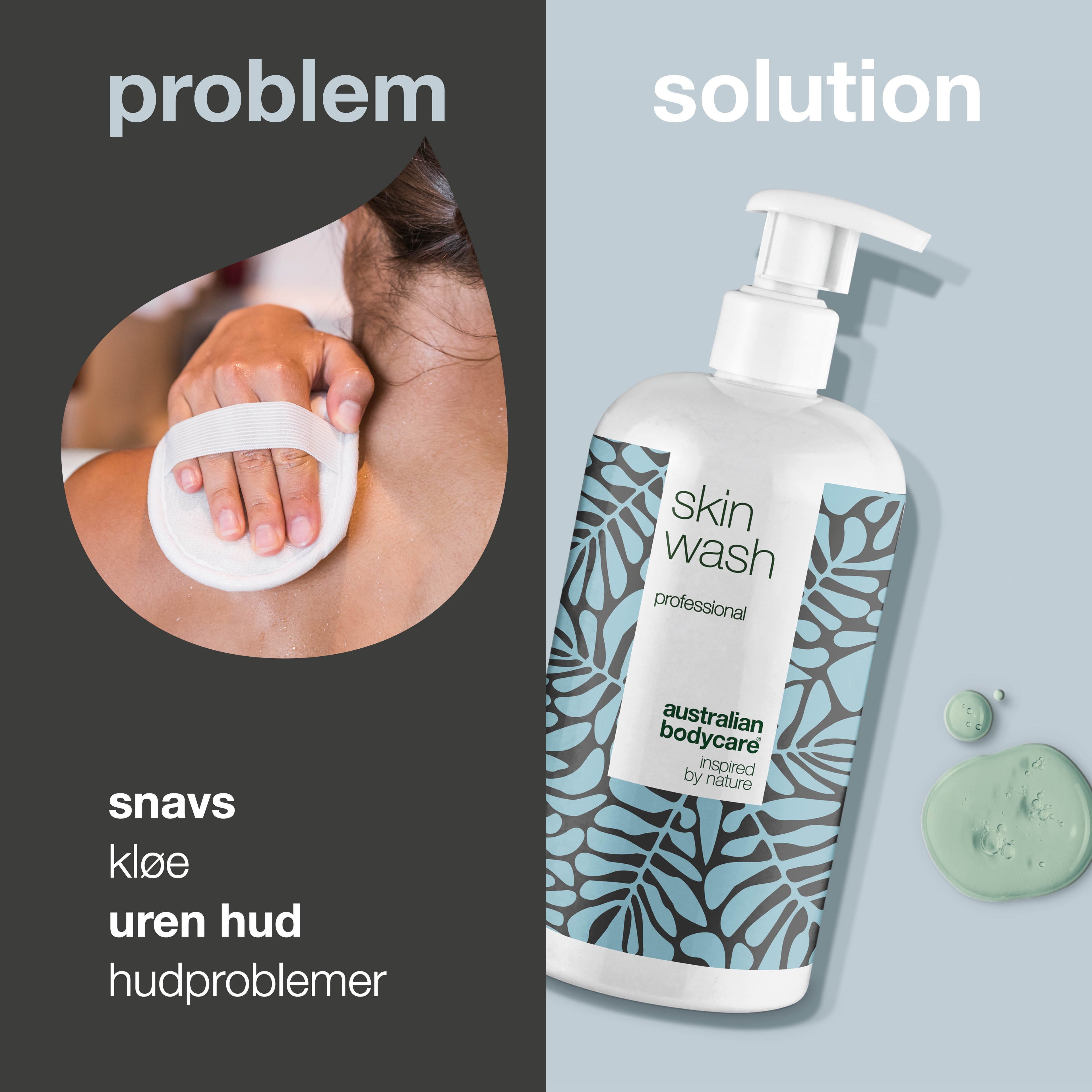 Professionel Skin Wash med Tea Tree Oil — Professionel showergel mod bumser og uren hud