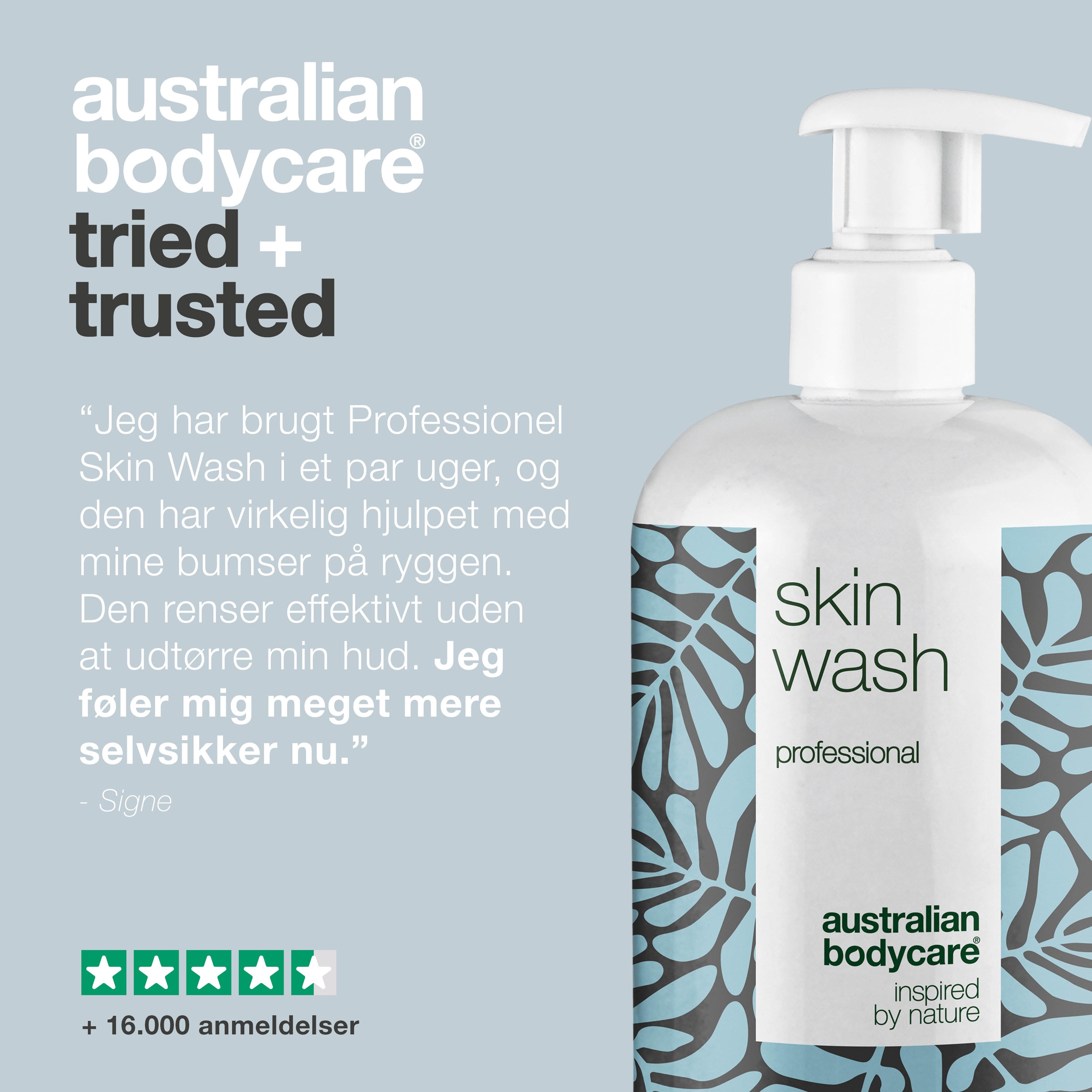 Professionel Skin Wash med Tea Tree Oil — Professionel showergel mod bumser og uren hud