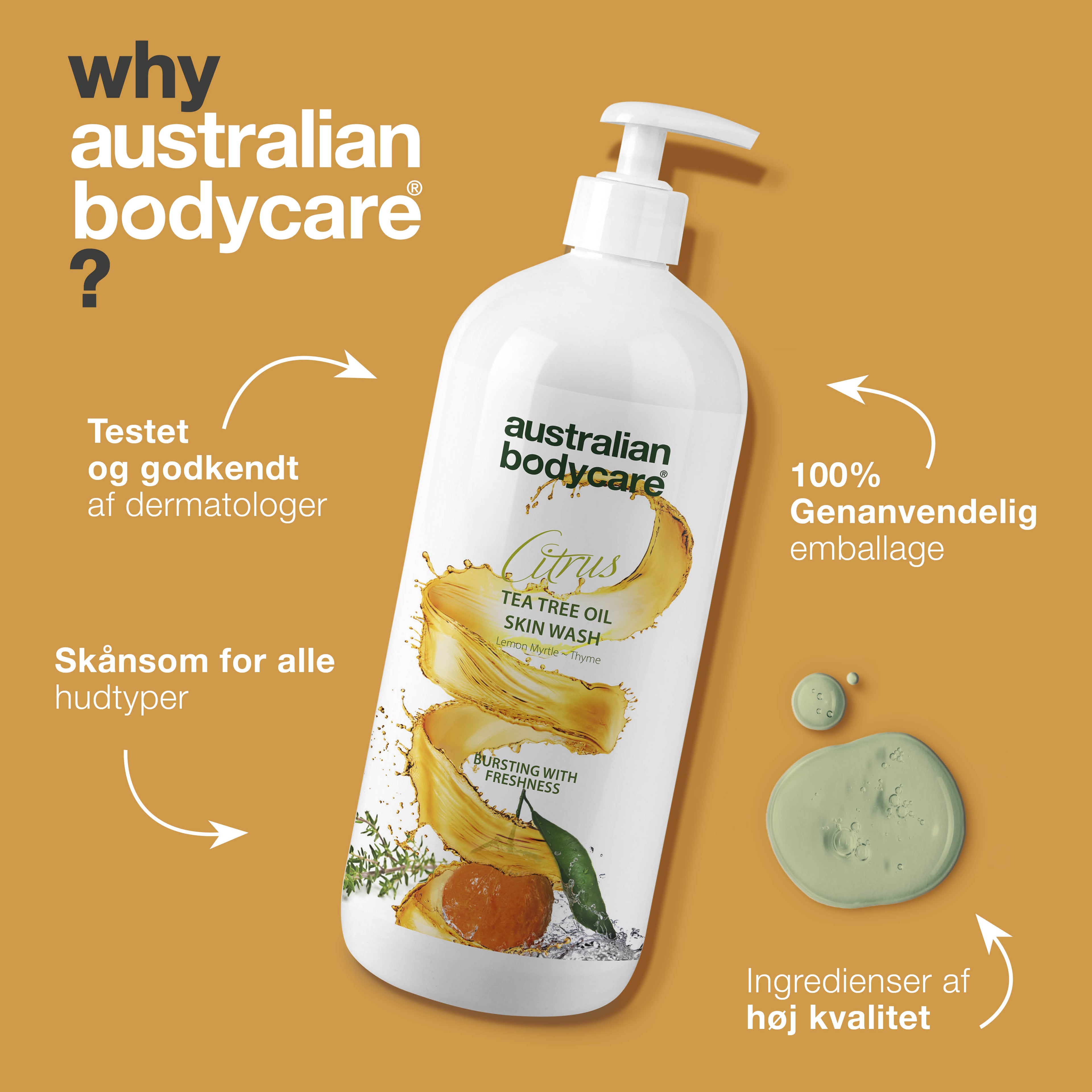 Professionel Citrus Skin Wash — Professionel body wash med Tea Tree Oil og citrus til daglig brug