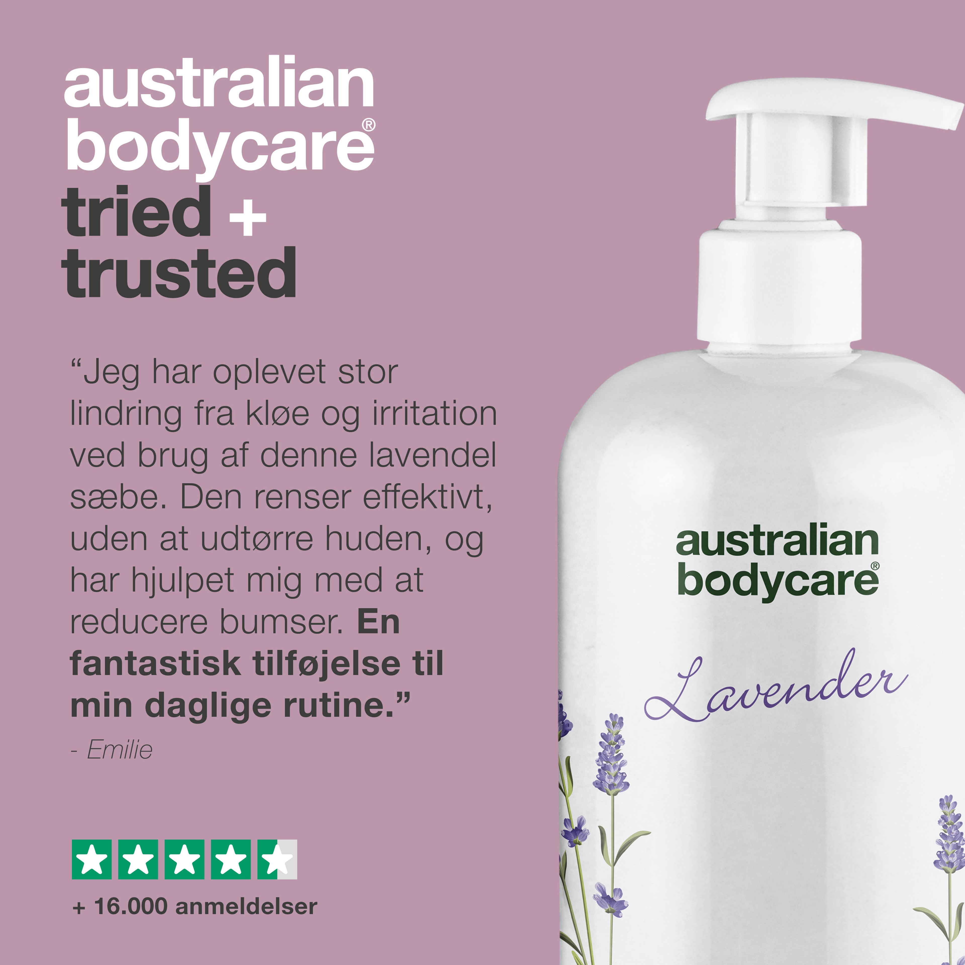 Professionel Lavendel Skin Wash — Professionel Showergel med Tea Tree Oil og Lavendel til daglig kropsvask