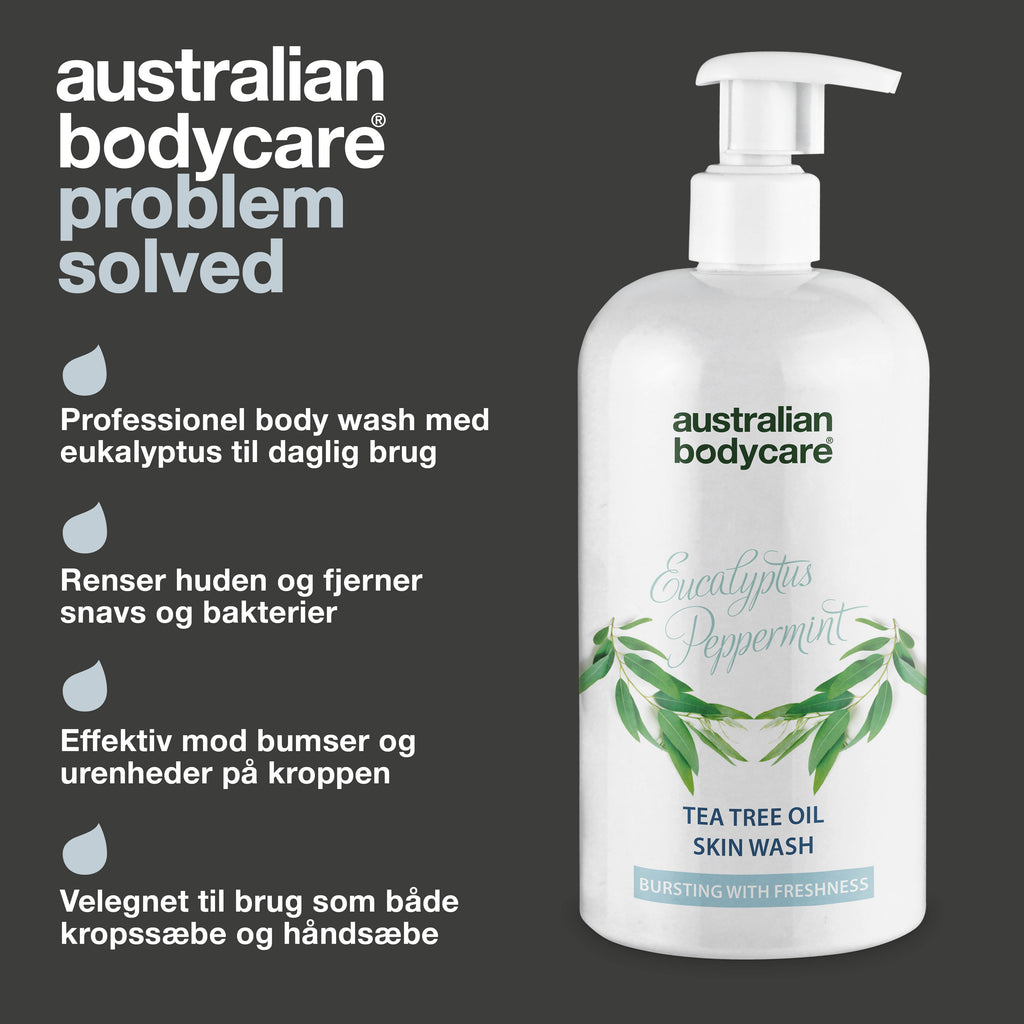 Professionel Eucalyptus Skin Wash — Showergel til professionel brug med naturlig Tea Tree Oil og eukalyptus