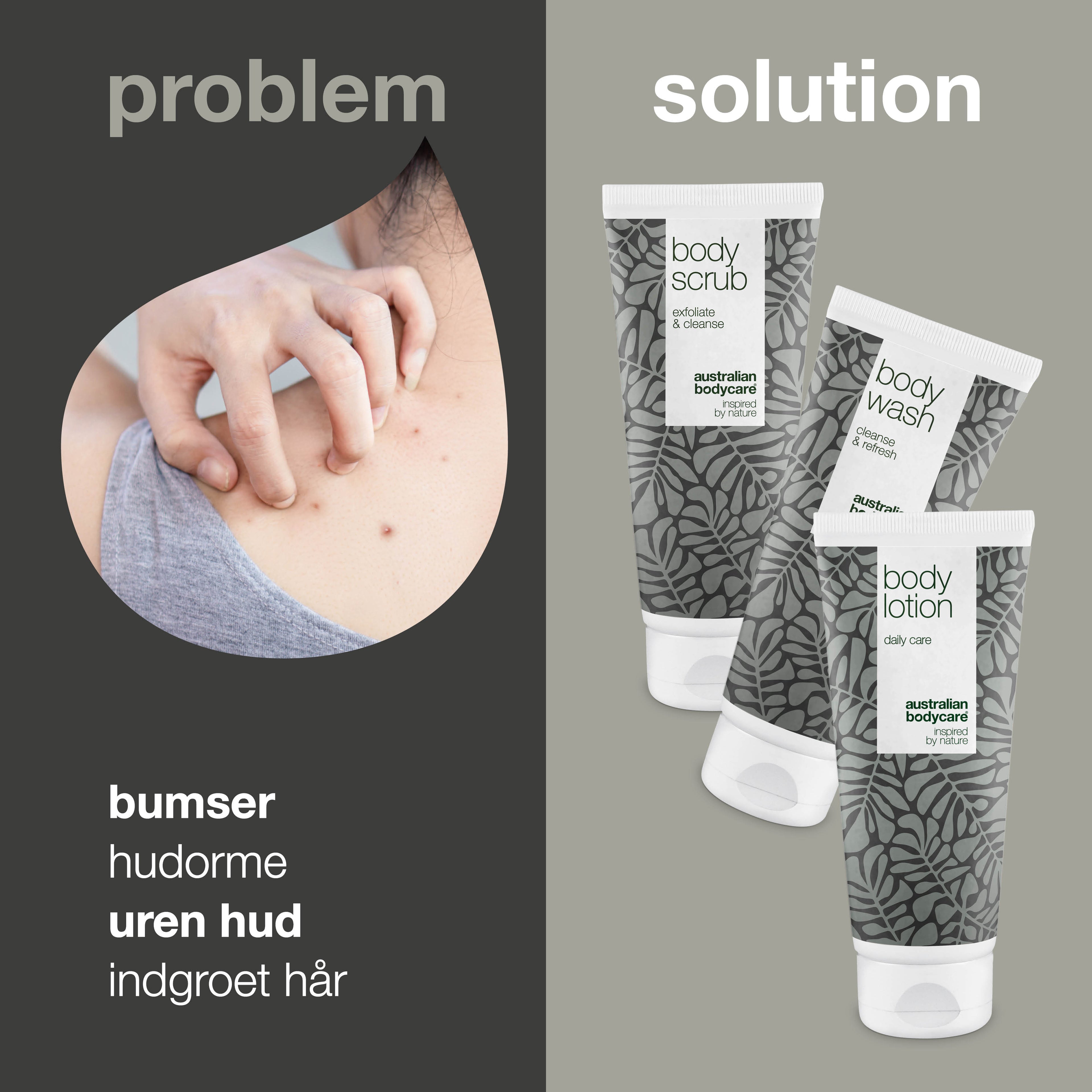 Pakke til eksfoliering — 3 produkter til dybderens af talgknopper og uren hud på kroppen