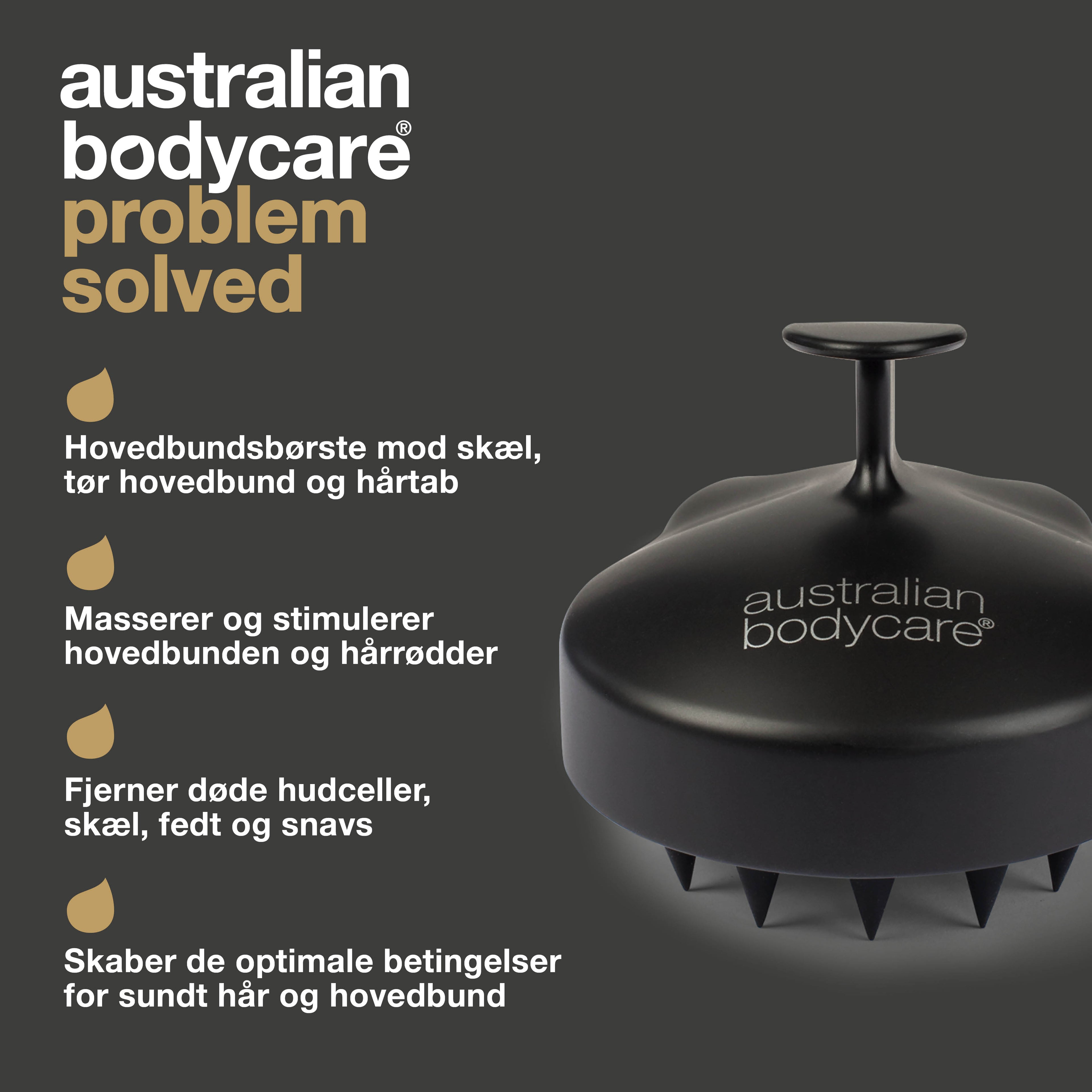 Hovedbundsbørste til tør hovedbund og ved hårtab — Hovedbundsmassage til skæl, tør hovedbund og ved hårtab