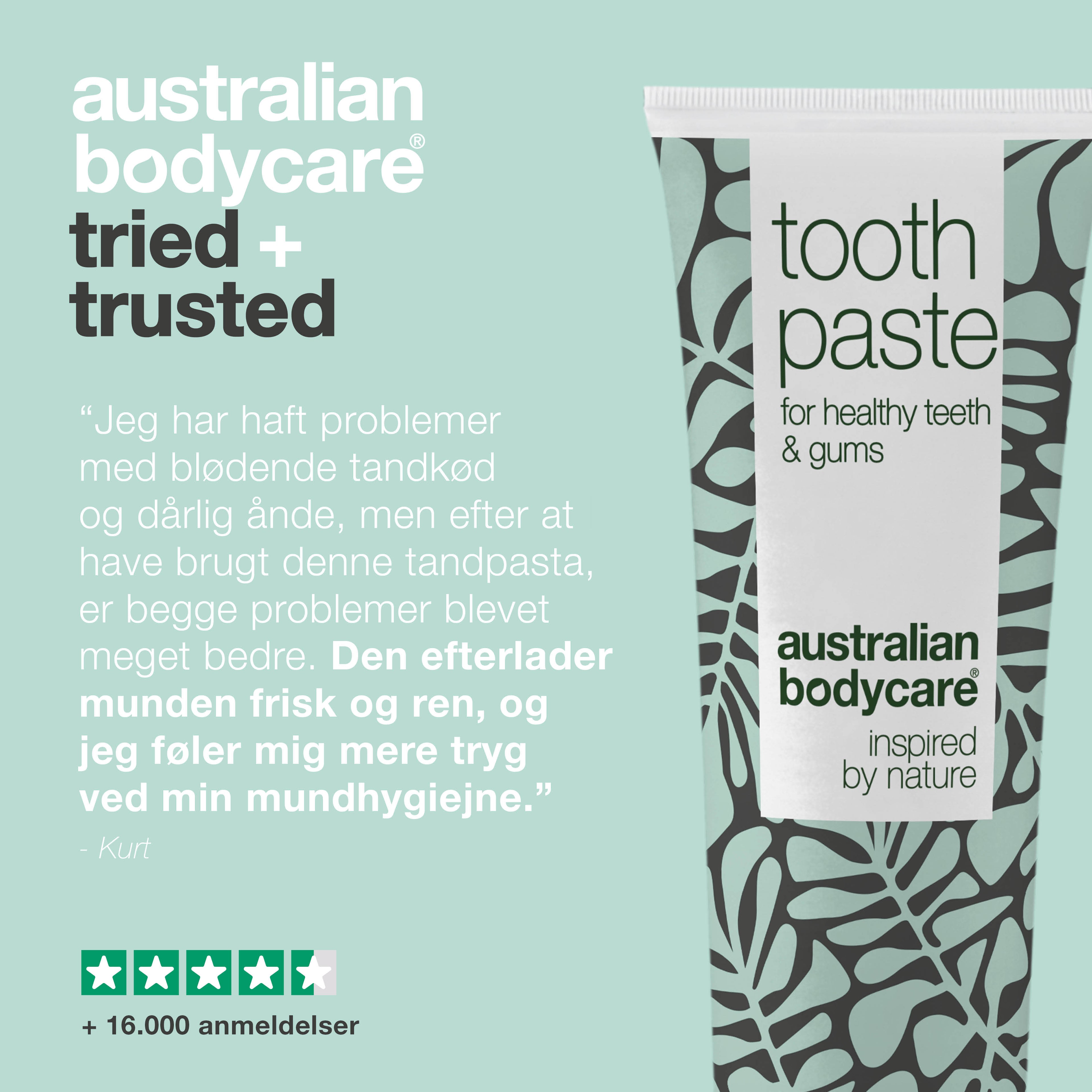 Tea Tree Oil Tandpasta med fluor — Til god mundhygiejne og pleje ved paradentose og mundsvamp