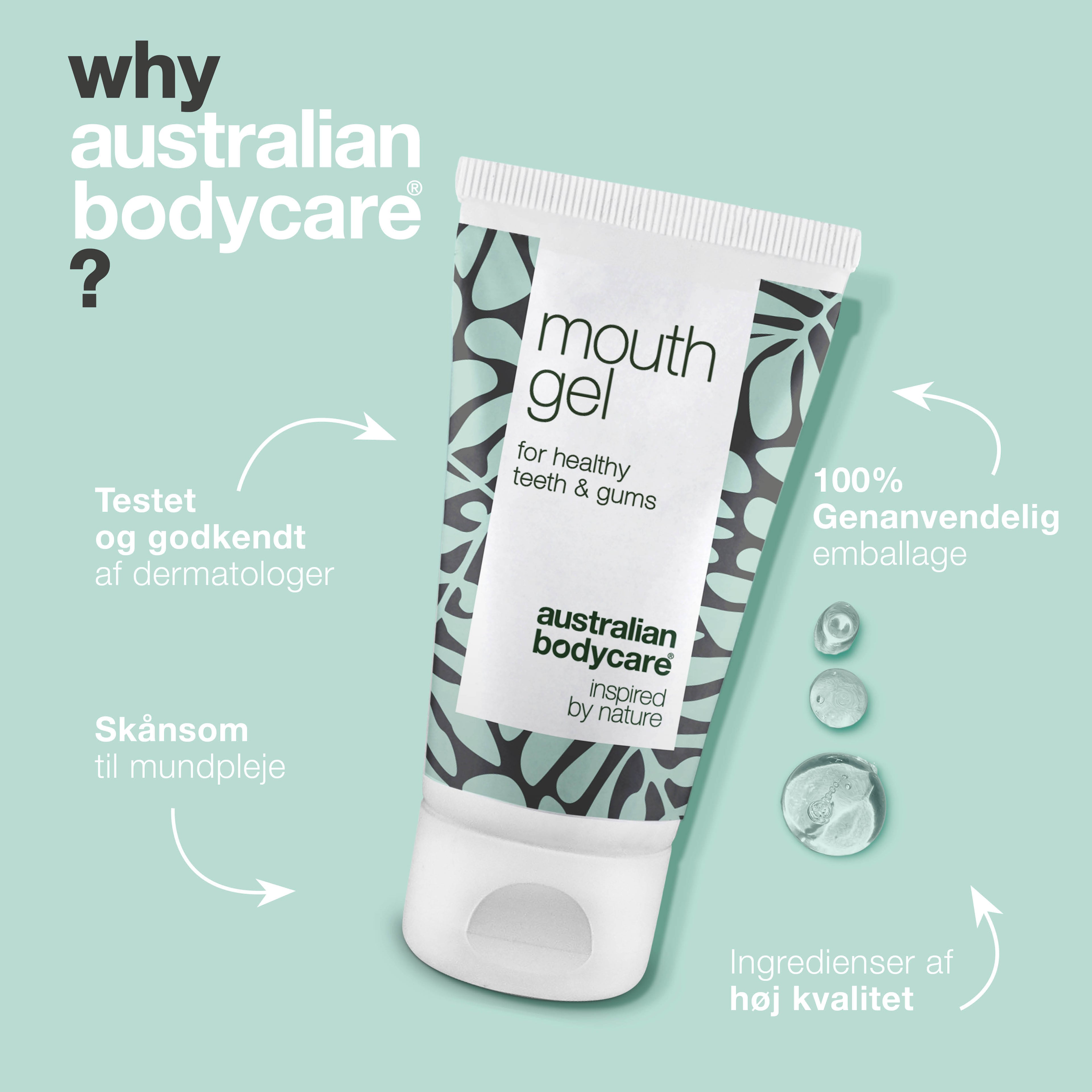 Mundgel til mundpleje — Gel til daglig pleje ved mundtørhed og tandkødsproblemer