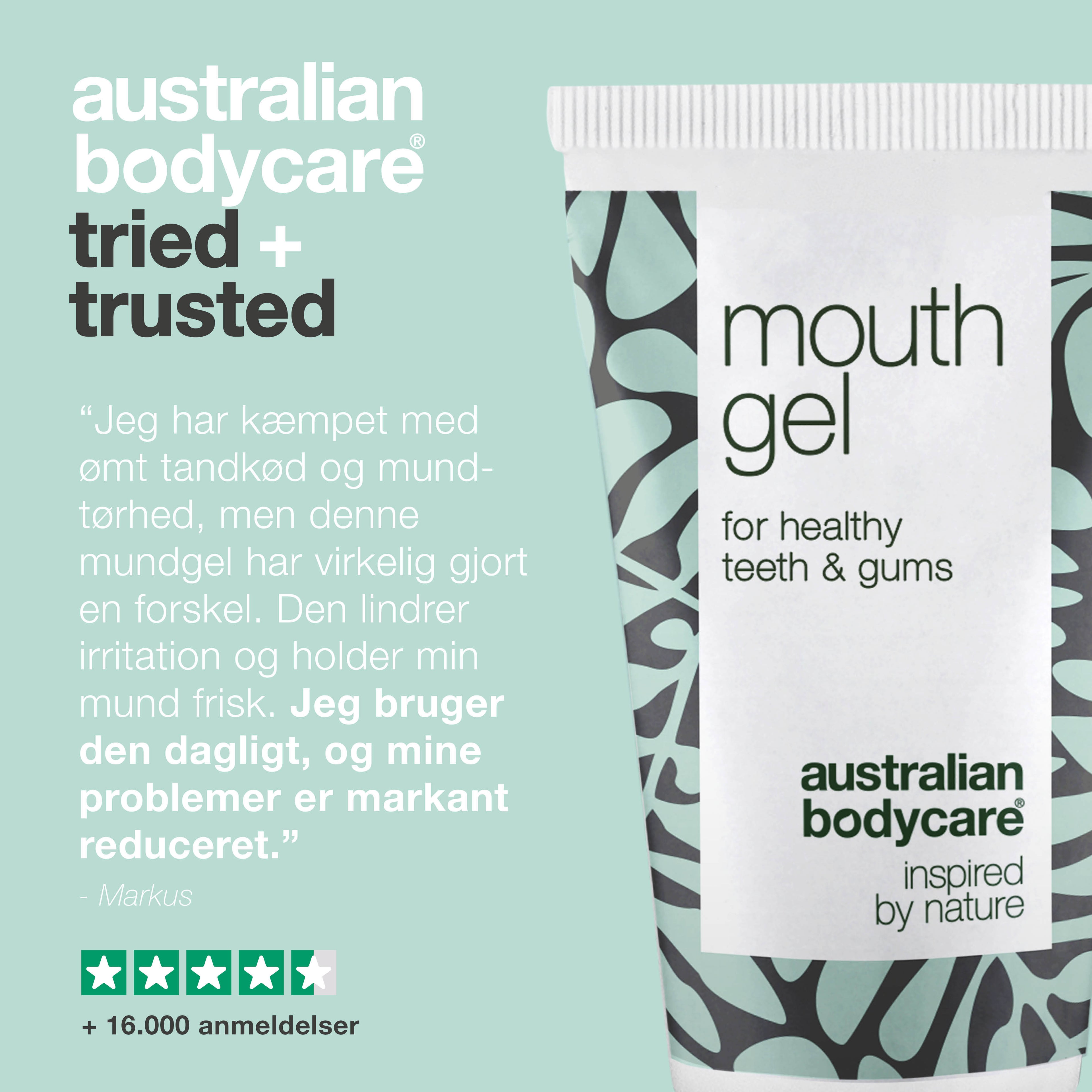Mundgel til mundpleje — Gel til daglig pleje ved mundtørhed og tandkødsproblemer