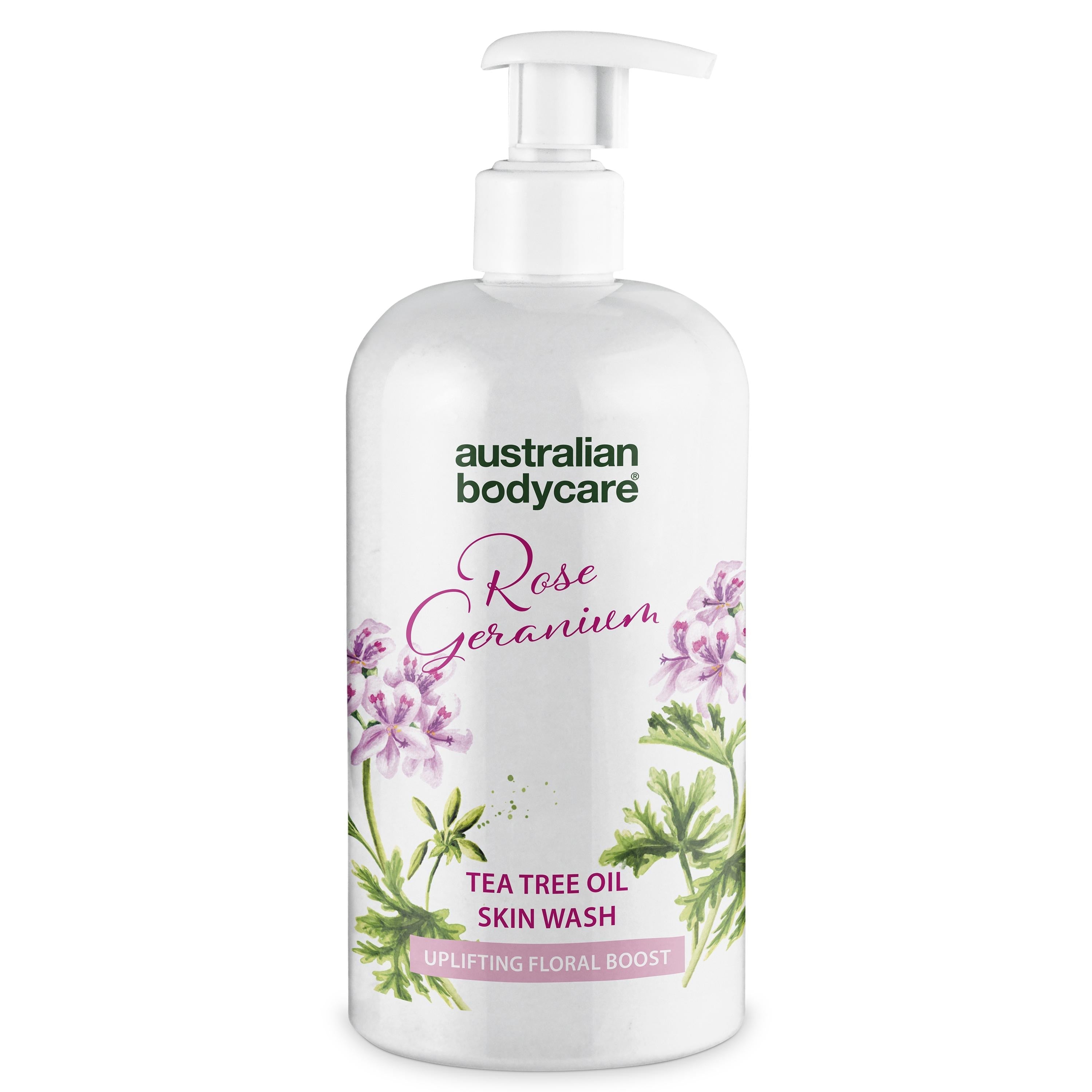 Professionel Rose Skin Wash — Dybderensende professionel showergel med Tea Tree Oil og Rose Geranium