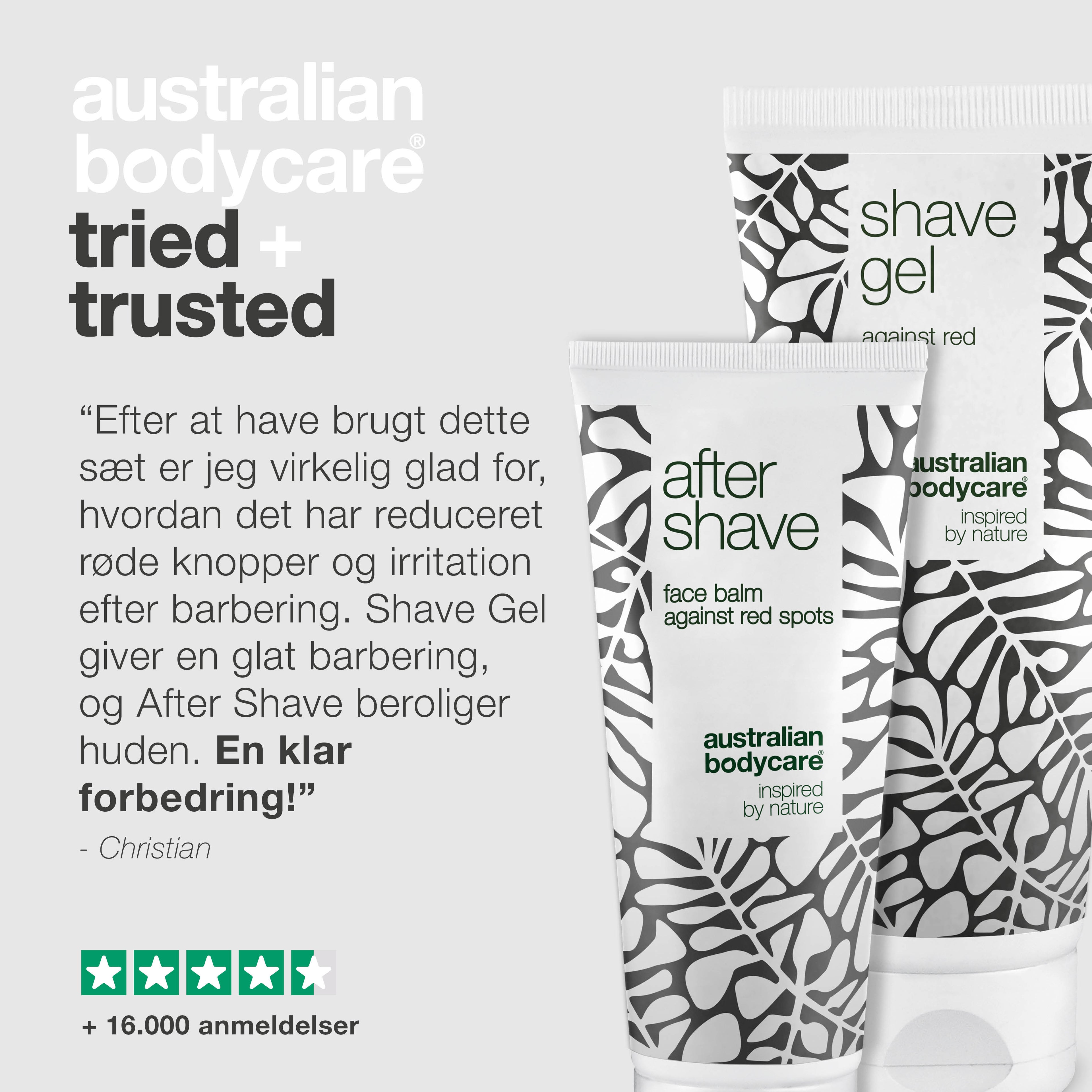 Sæt til at modvirke røde knopper efter barbering — 2 produkter mod indgroede hår og skægpest