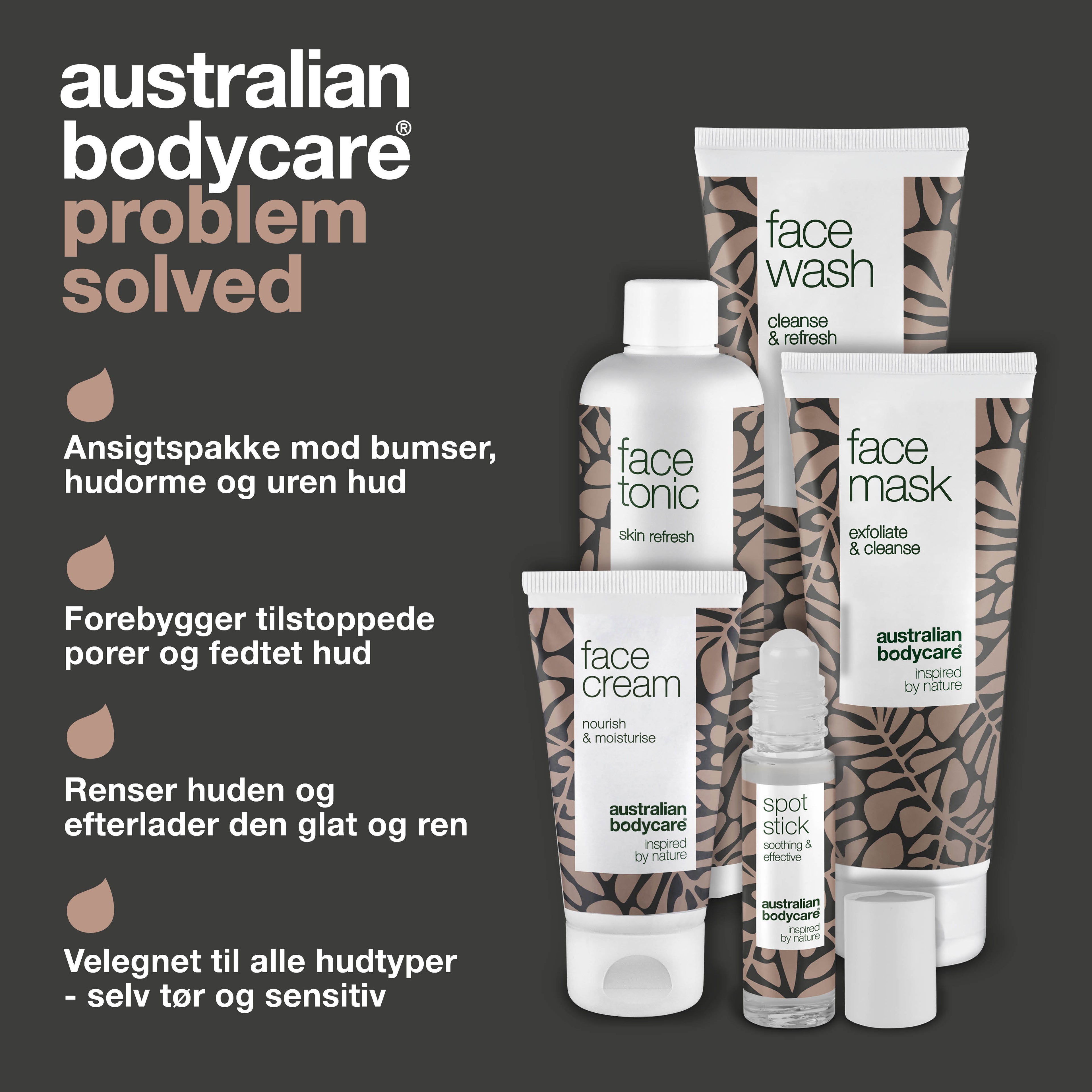 Stor ansigtspakke til uren hud — 5 renseprodukter til fedtet hud med bumser og hudorme