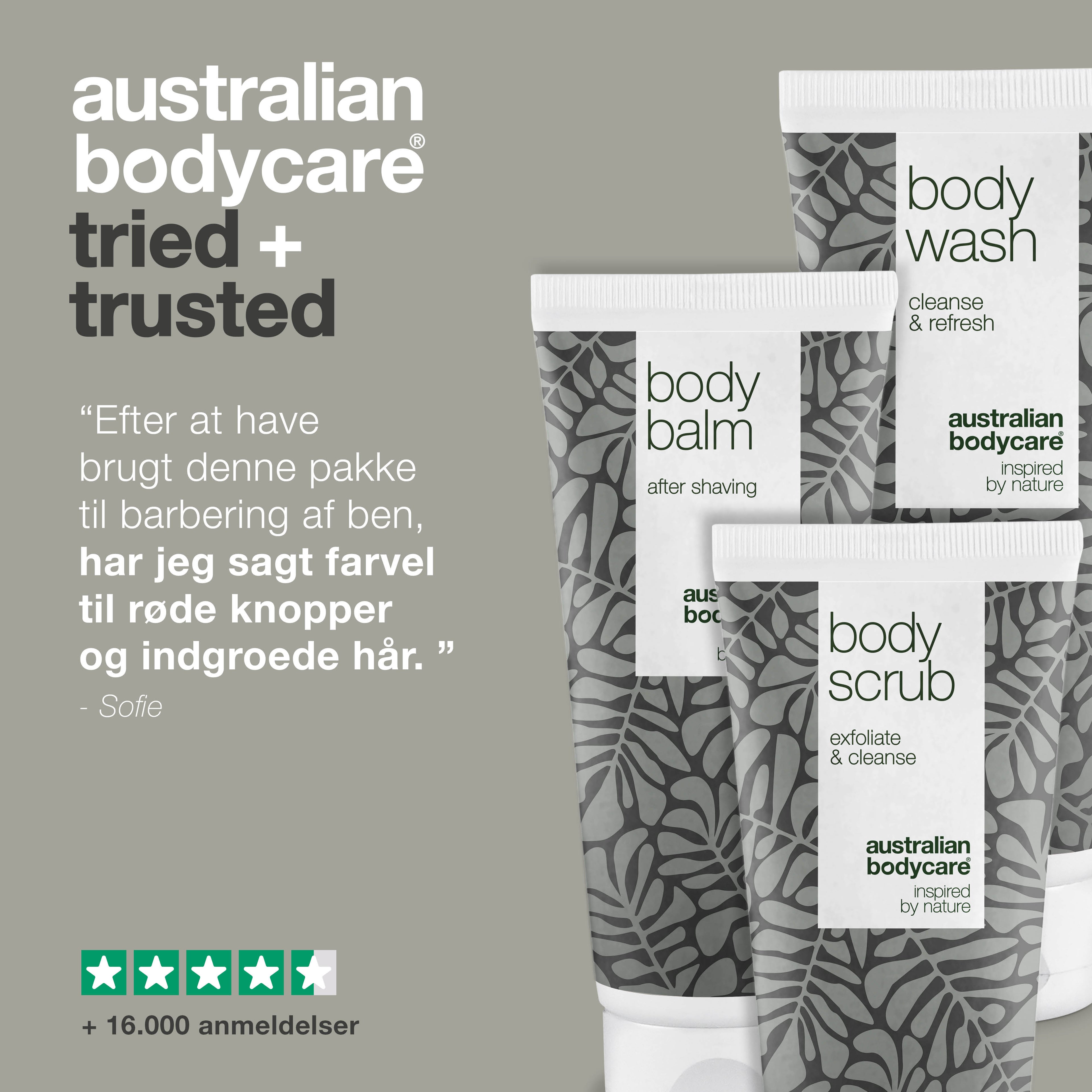 Pakke til barbering af ben — 3 produkter mod røde knopper ved barbering og hårfjerning