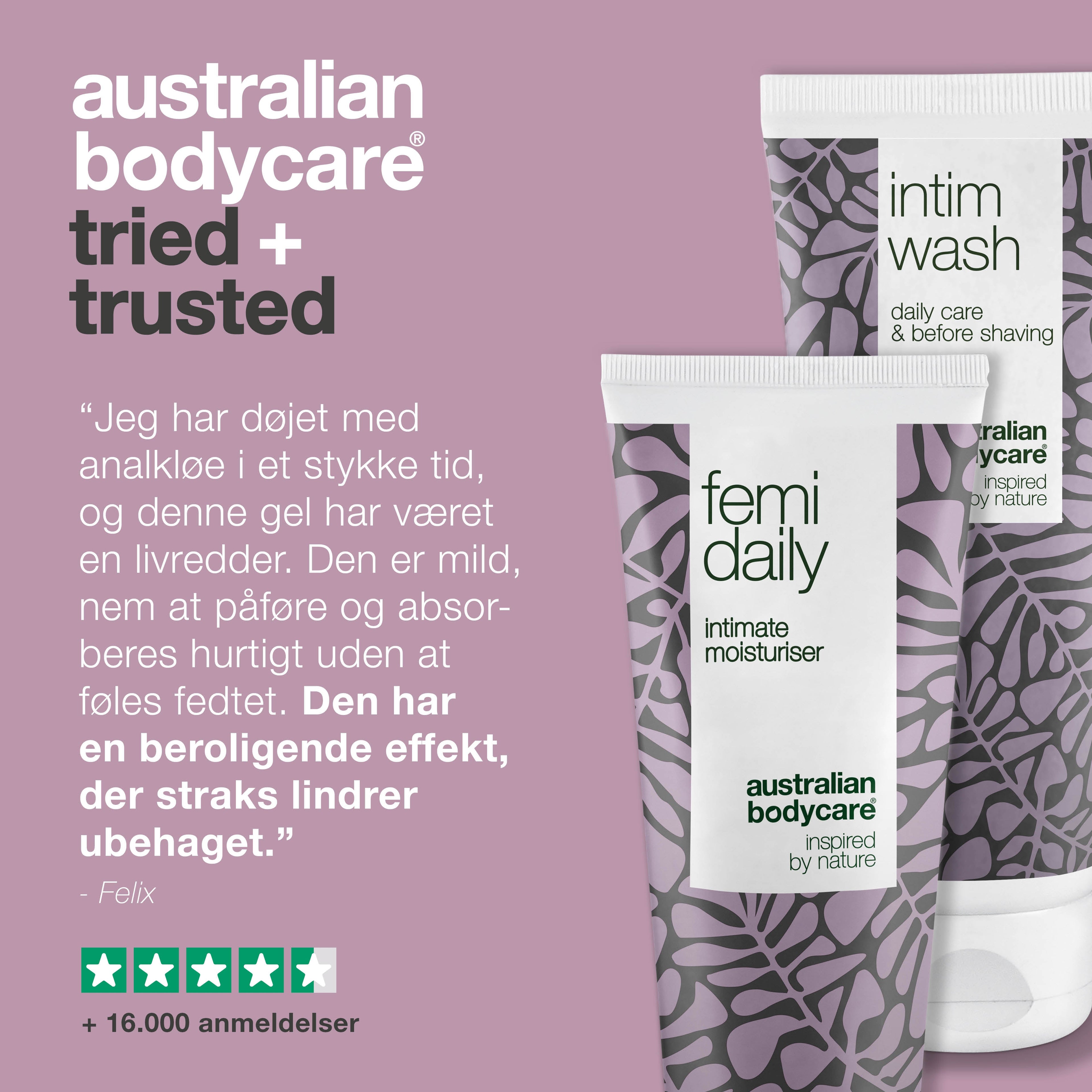 Creme & Vask til pleje ved Analkløe — 2 produkter til pleje af kløe ved endetarmen