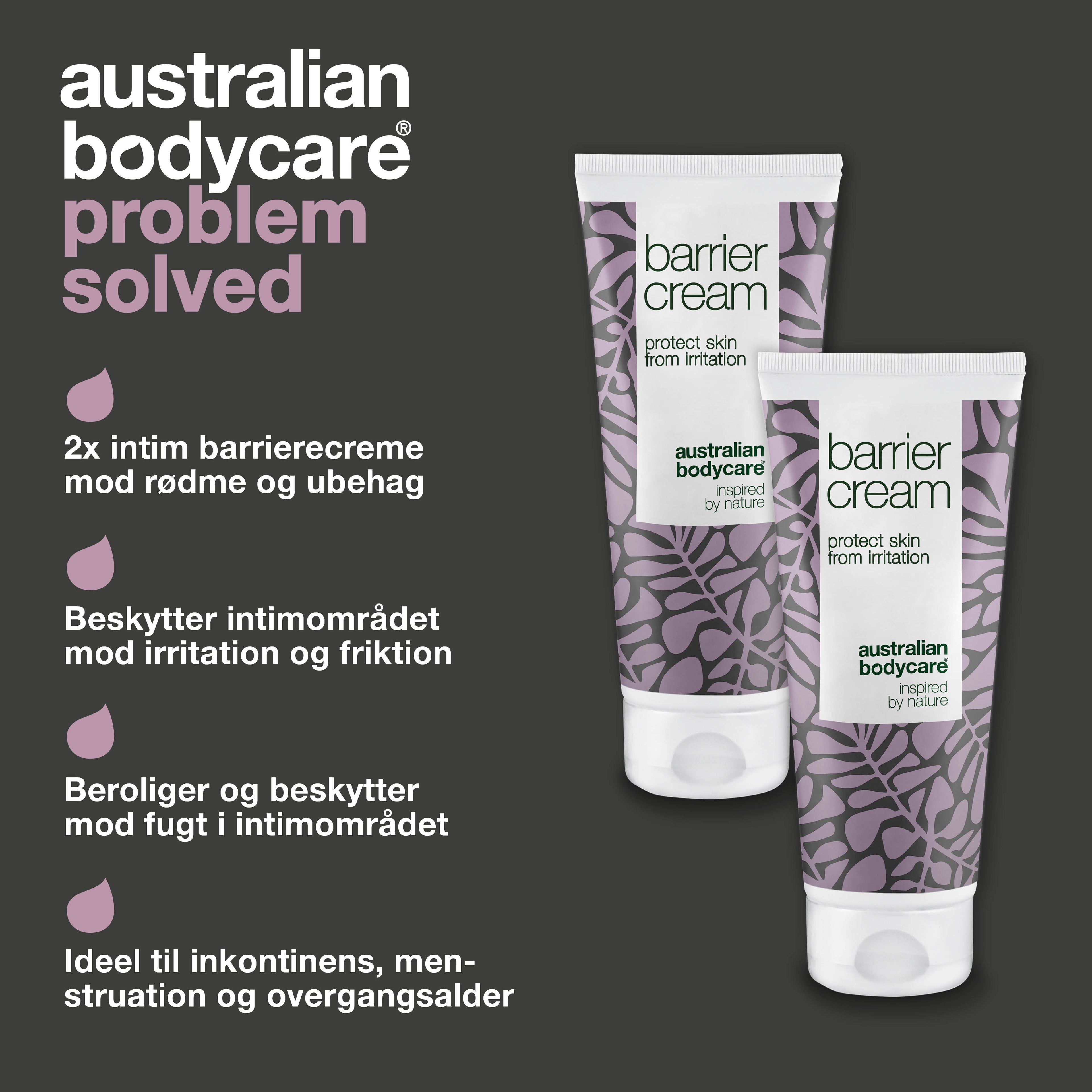 2 stk. Intim Barrierecreme mod irritation — Beskytter intimområdet mod svie, rødme, fugt og friktion