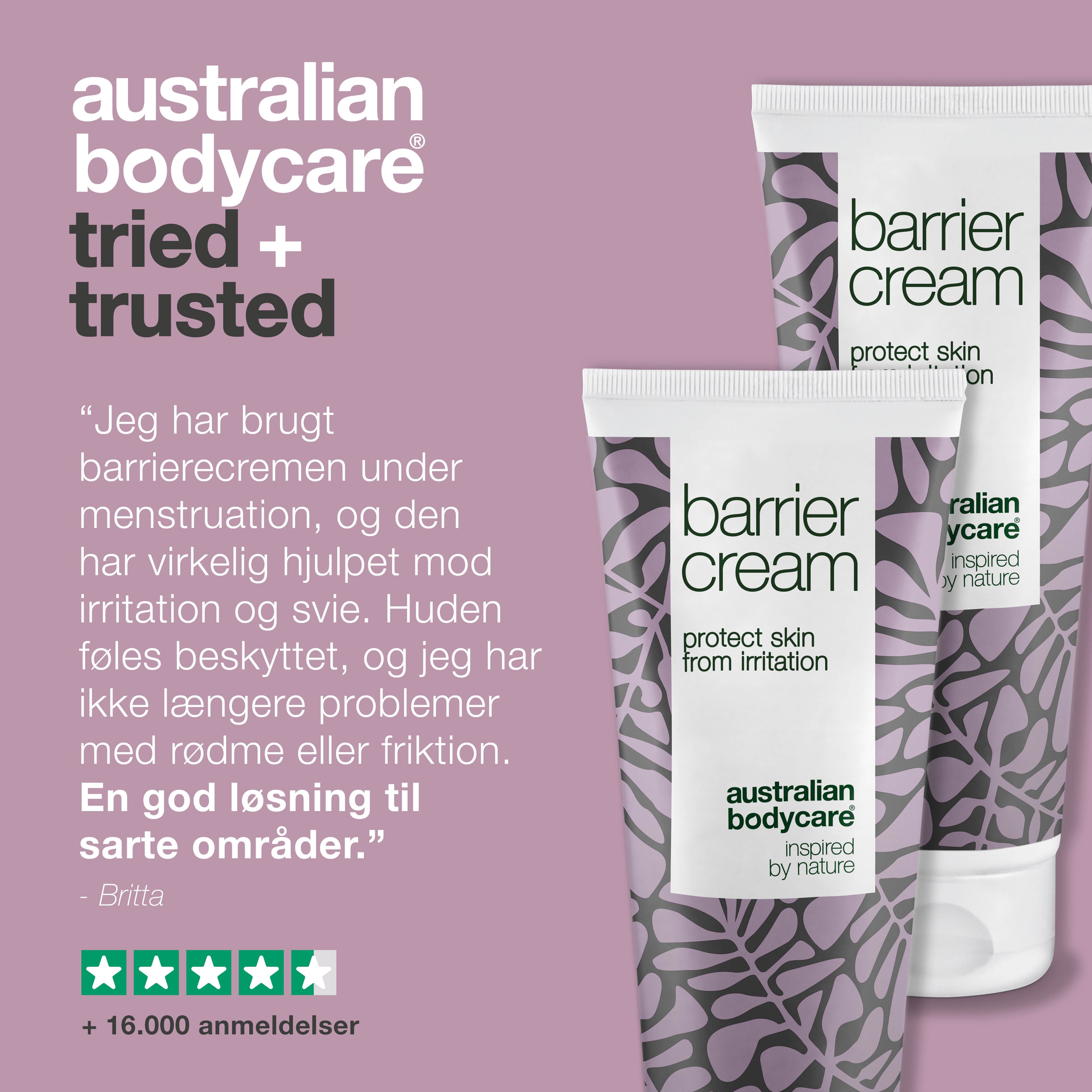 2 stk. Intim Barrierecreme mod irritation — Beskytter intimområdet mod svie, rødme, fugt og friktion