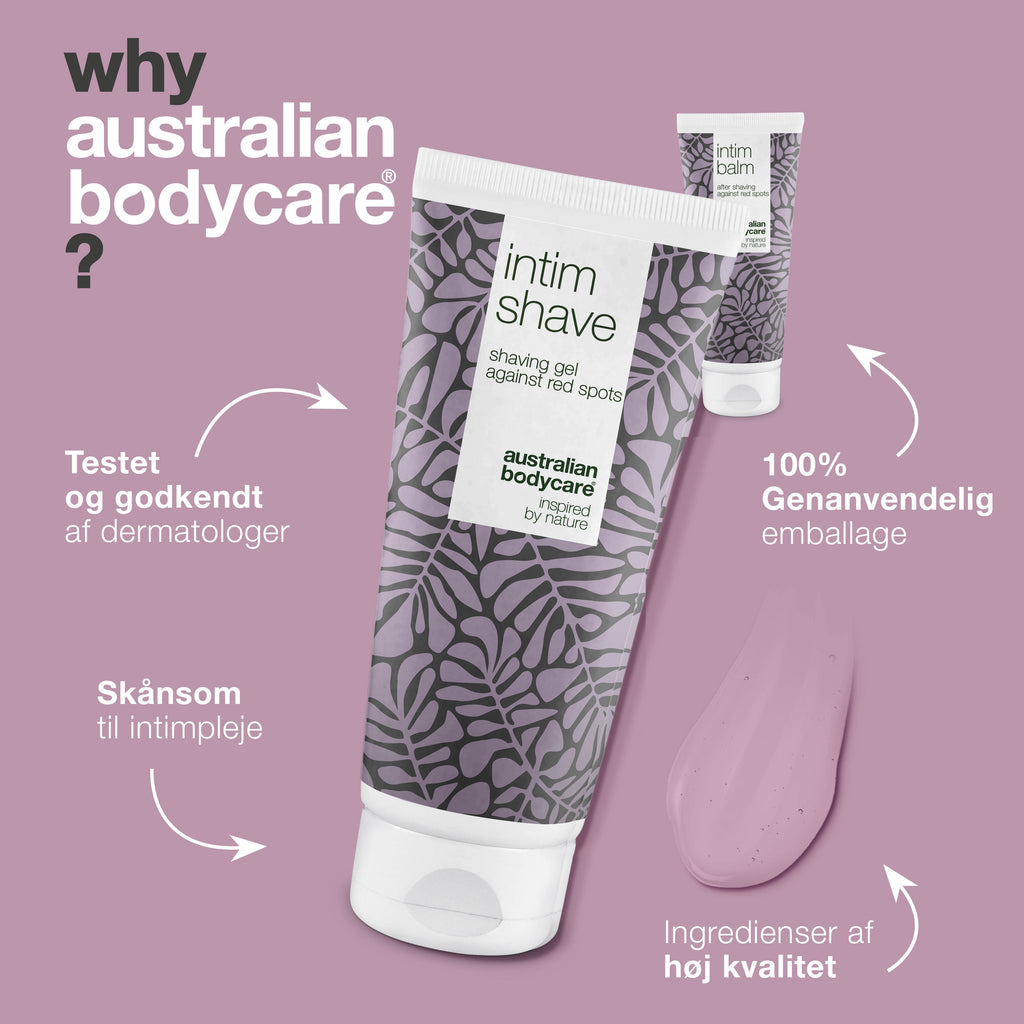 XL Sæt til intimbarbering uden røde knopper — Stor intim barbergel og aftershave balm mod indgroede hår