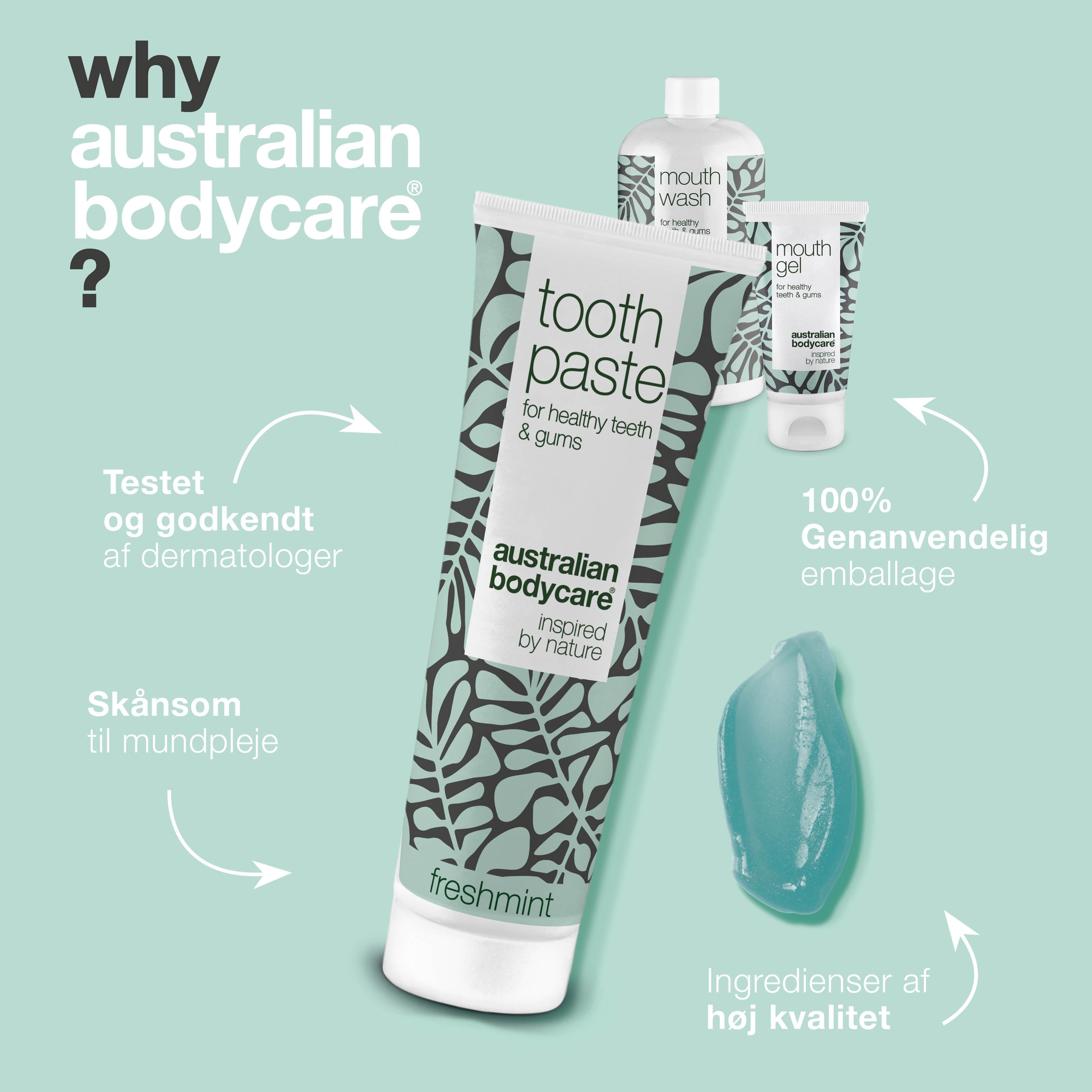 XXL Mundpakken til tunge, tænder og tandkød — 20 mundprodukter til pleje ved svamp, paradentose og dårlig ånde