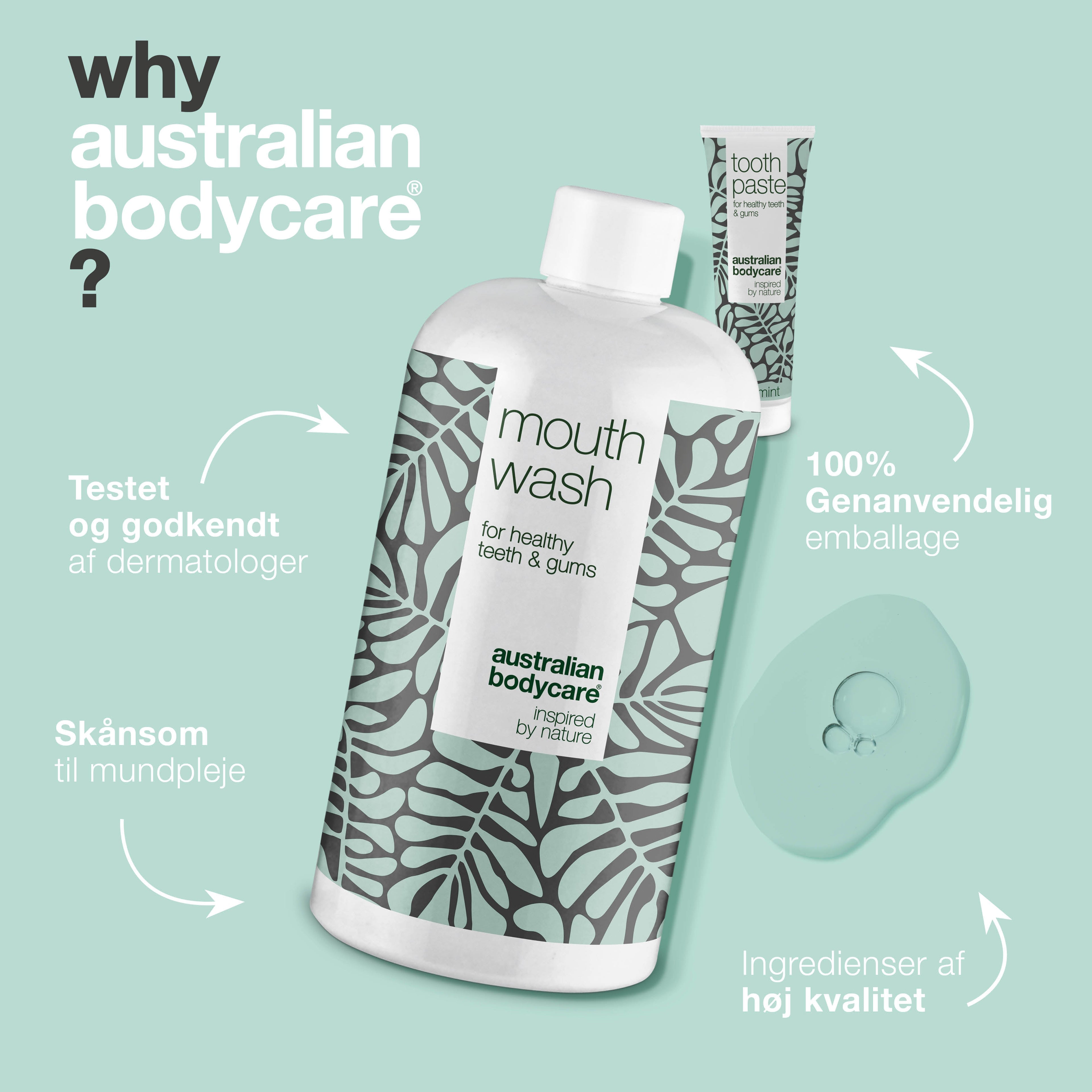 Daglig plejepakken til tunge, tandkød og tænder