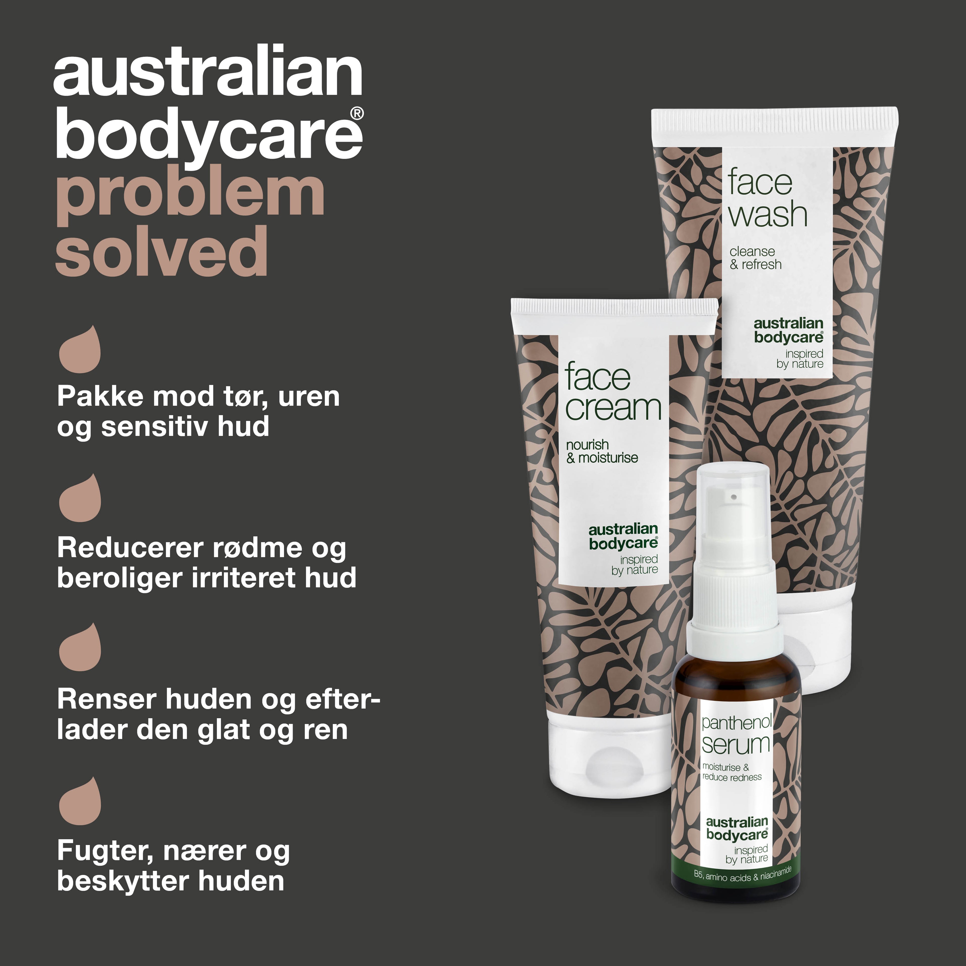 Sæt til pleje af rosacea, rødme & sensitiv hud — 3 beroligende produkter kan bruges ved rosacea: rens, B5 Serum & creme