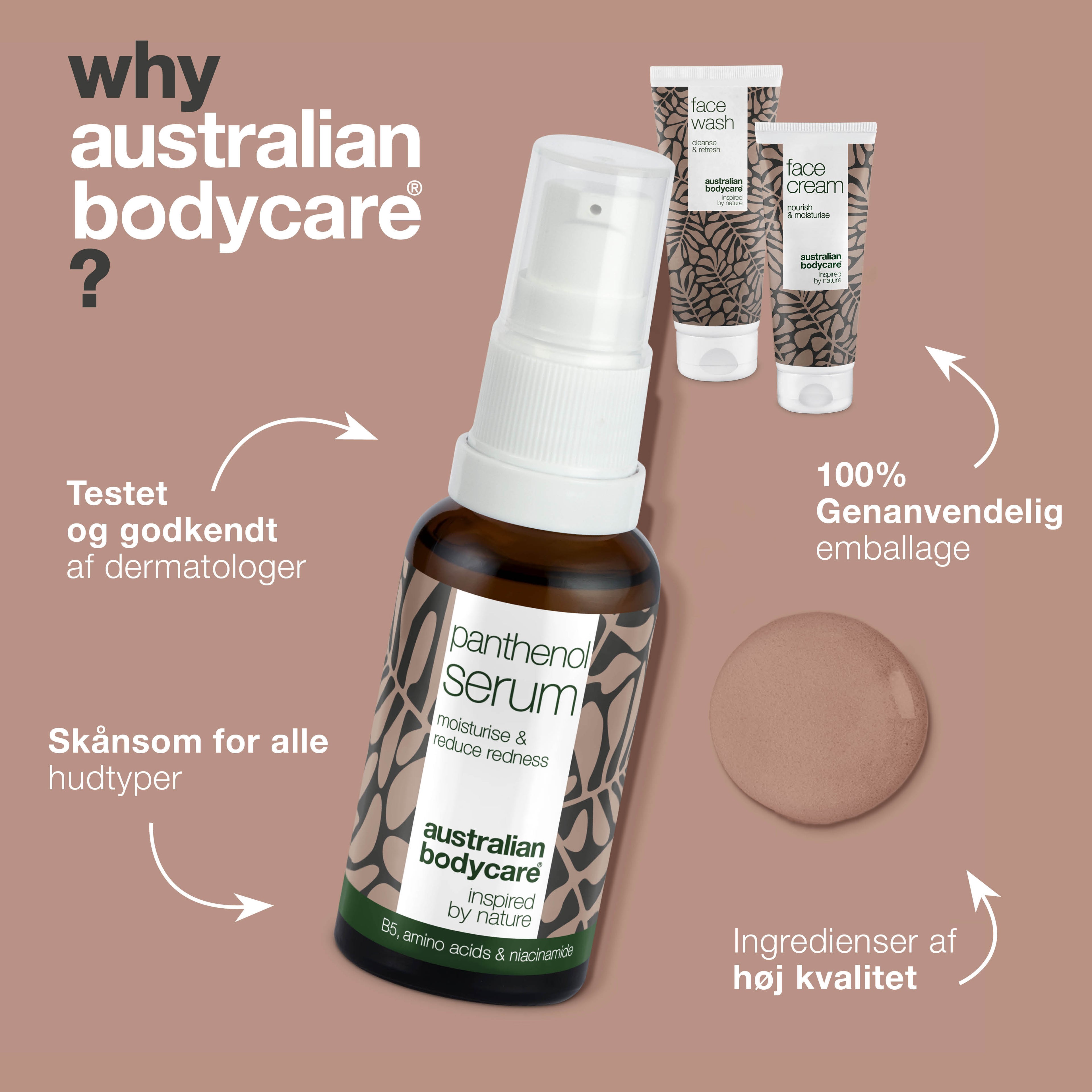 Sæt til pleje af rosacea, rødme & sensitiv hud — 3 beroligende produkter kan bruges ved rosacea: rens, B5 Serum & creme