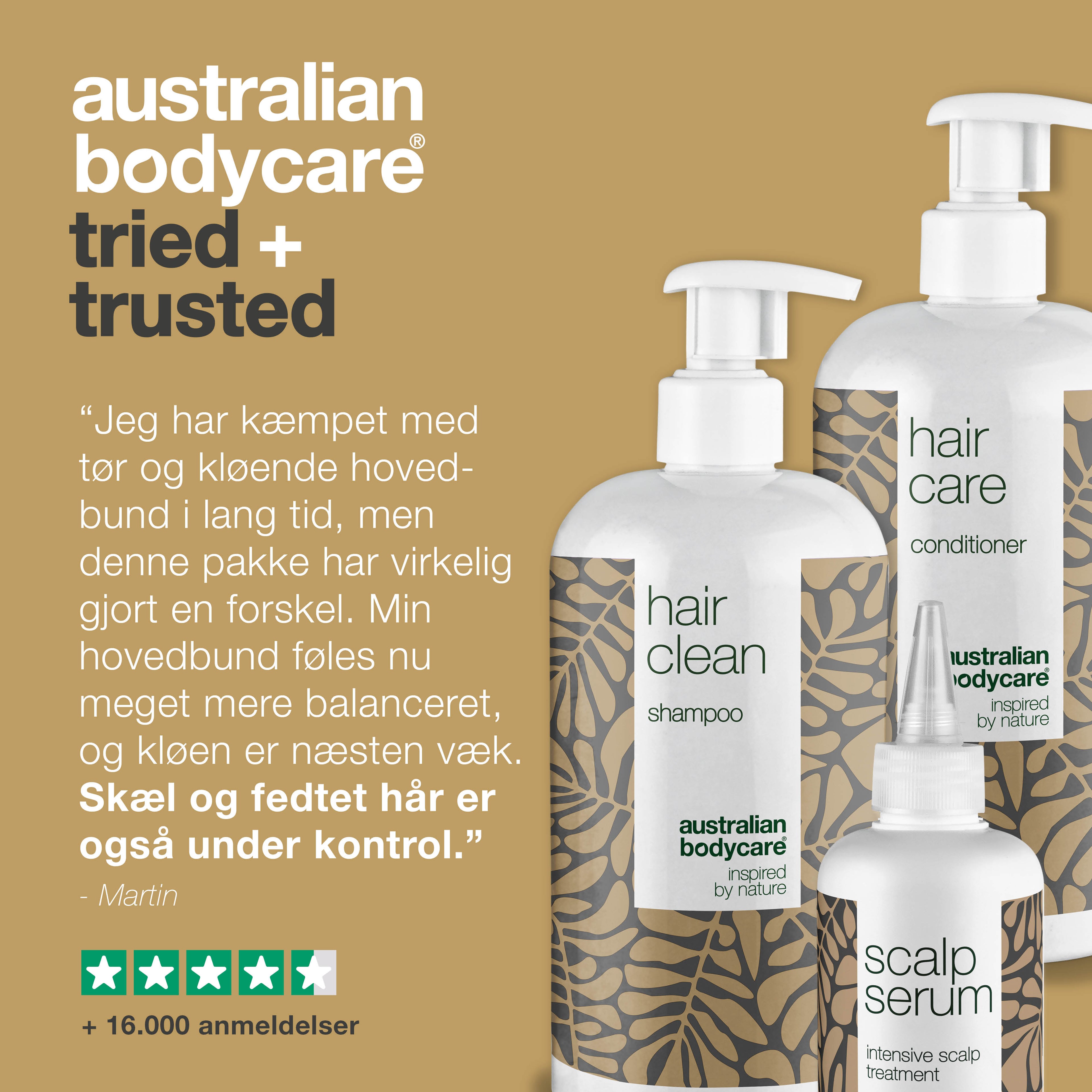 XL Hovedbundspakke — 3 produkter mod tør og kløende hovedbund, skæl og fedtet hår