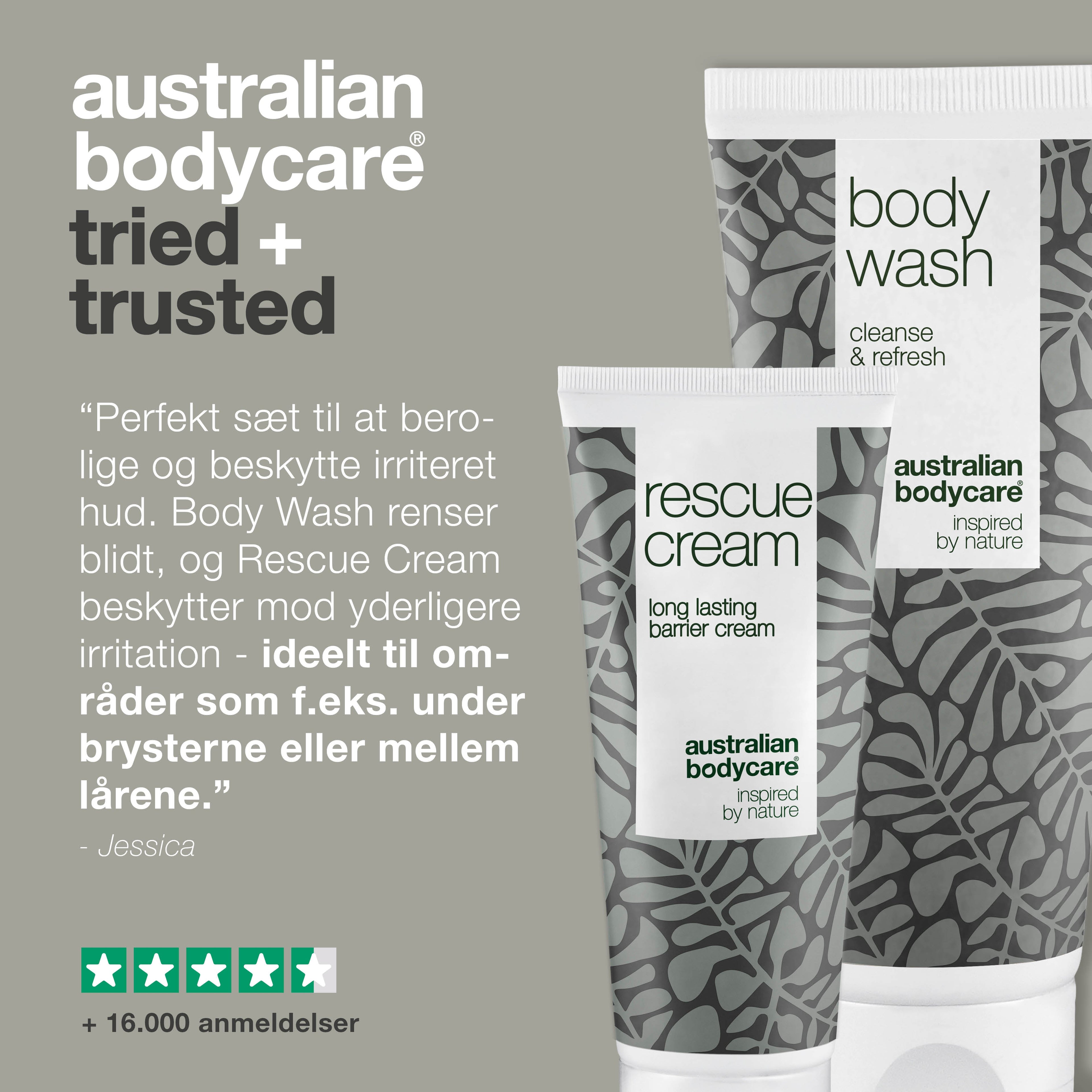 2-pak til liggesår, tryksår og intertrigo — til pleje og beskyttelse af rød, udsat og beskadiget hud