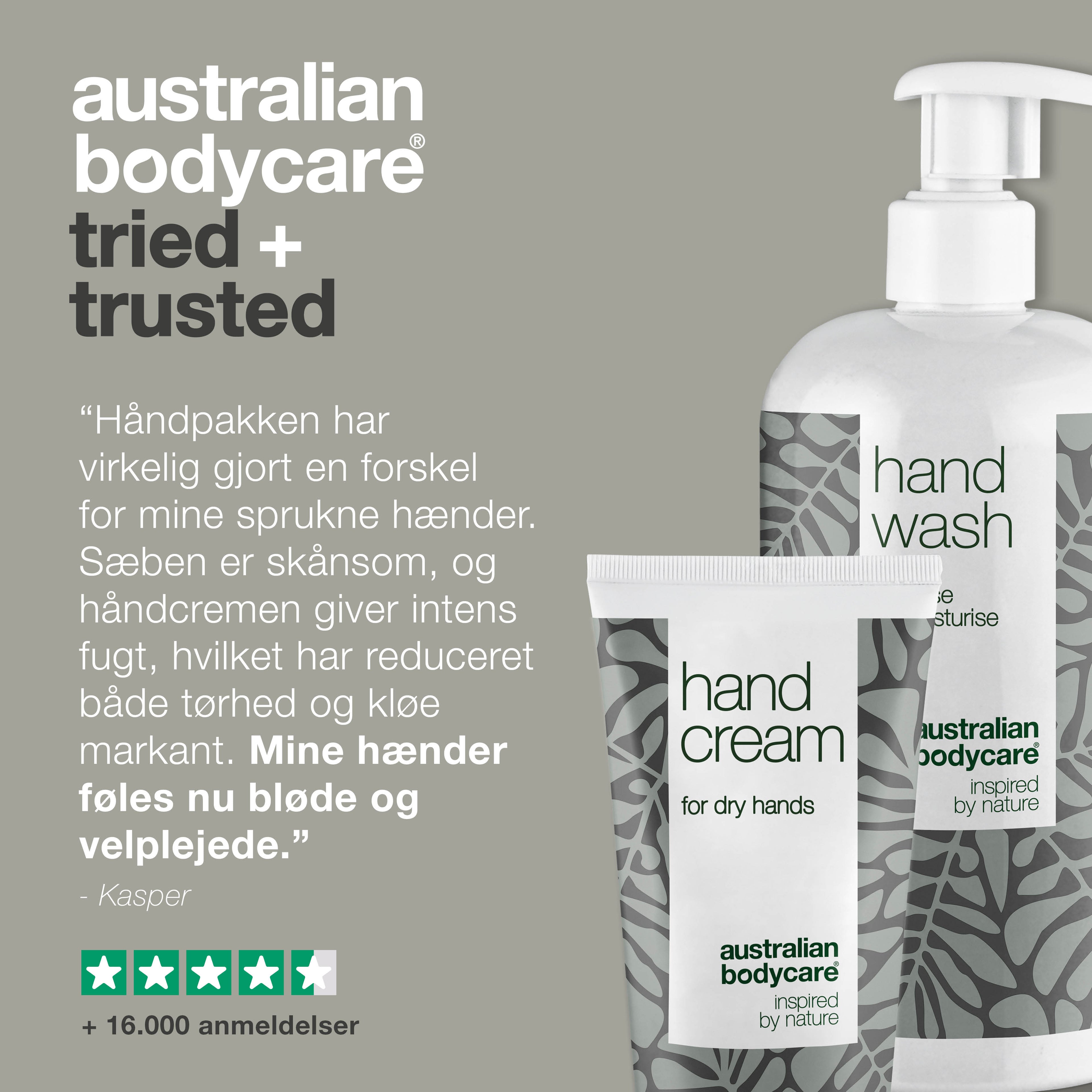 Håndpakke mod tørre, sprukne og kløende hænder — Håndsæbe og håndcreme til tørre hænder der sprækker