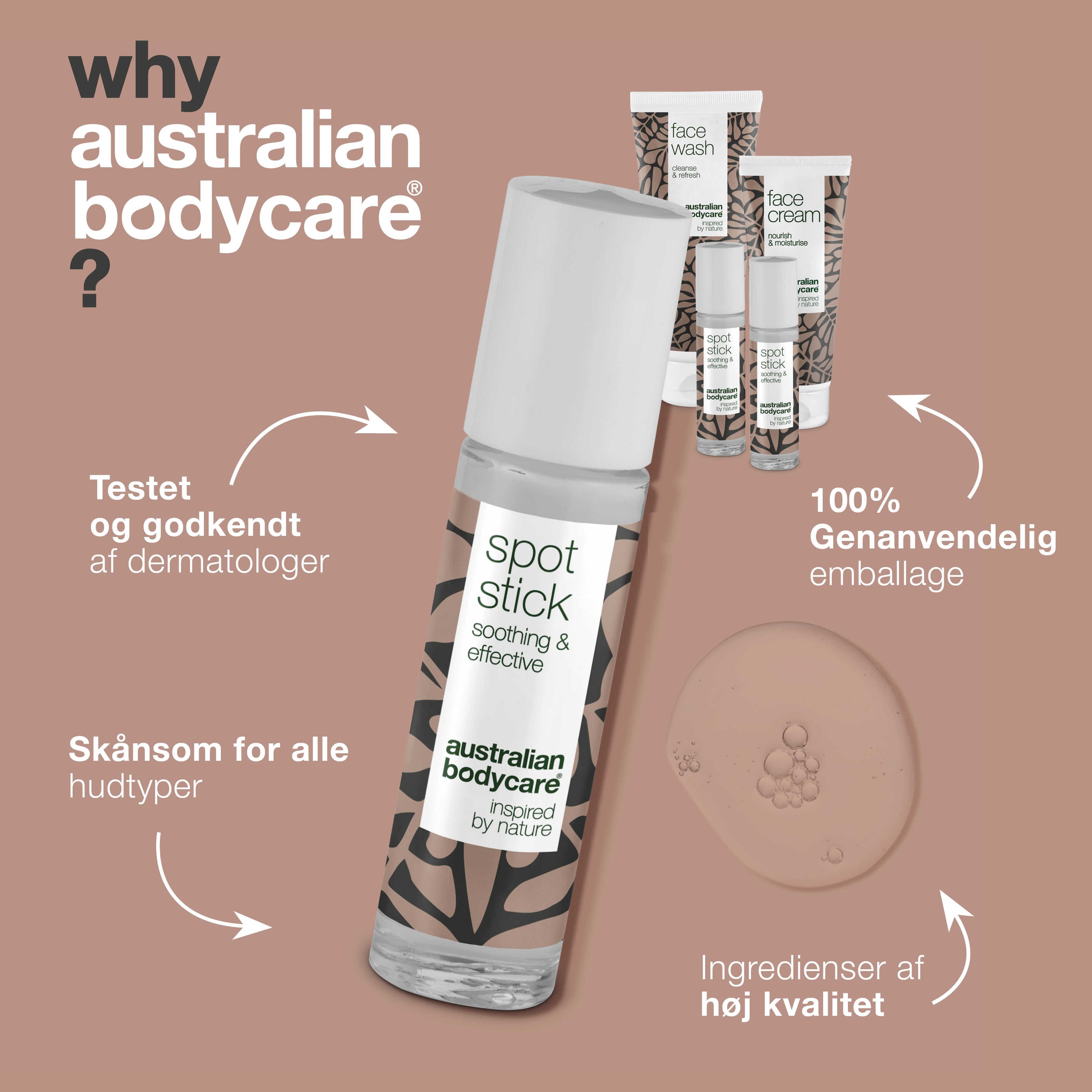 XL Ansigtsprodukter til bumser og uren hud — Stor ansigtsrens, ansigtscreme & 3-pak Spot Stick til bumser & fedtet hud