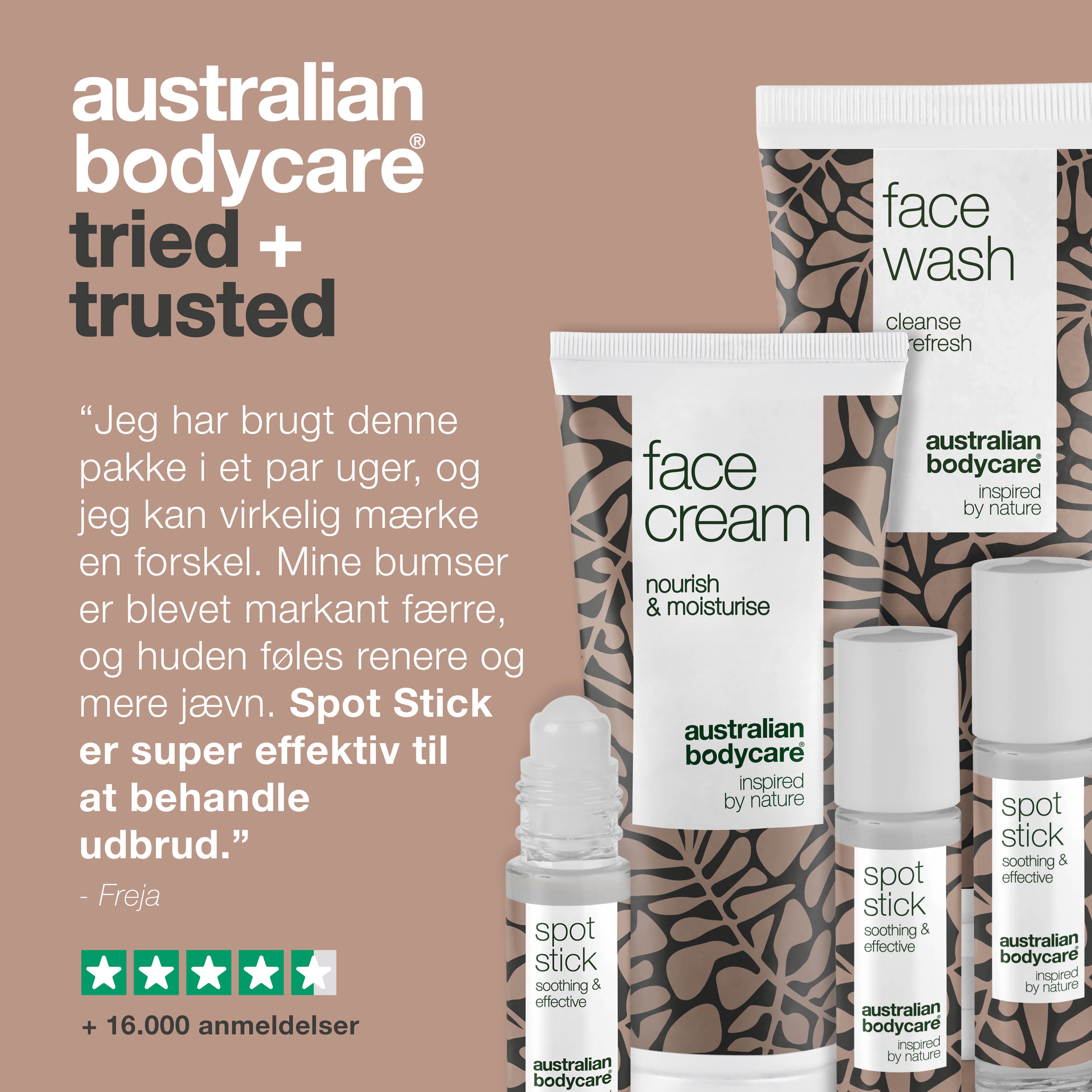 XL Ansigtsprodukter til bumser og uren hud — Stor ansigtsrens, ansigtscreme & 3-pak Spot Stick til bumser & fedtet hud