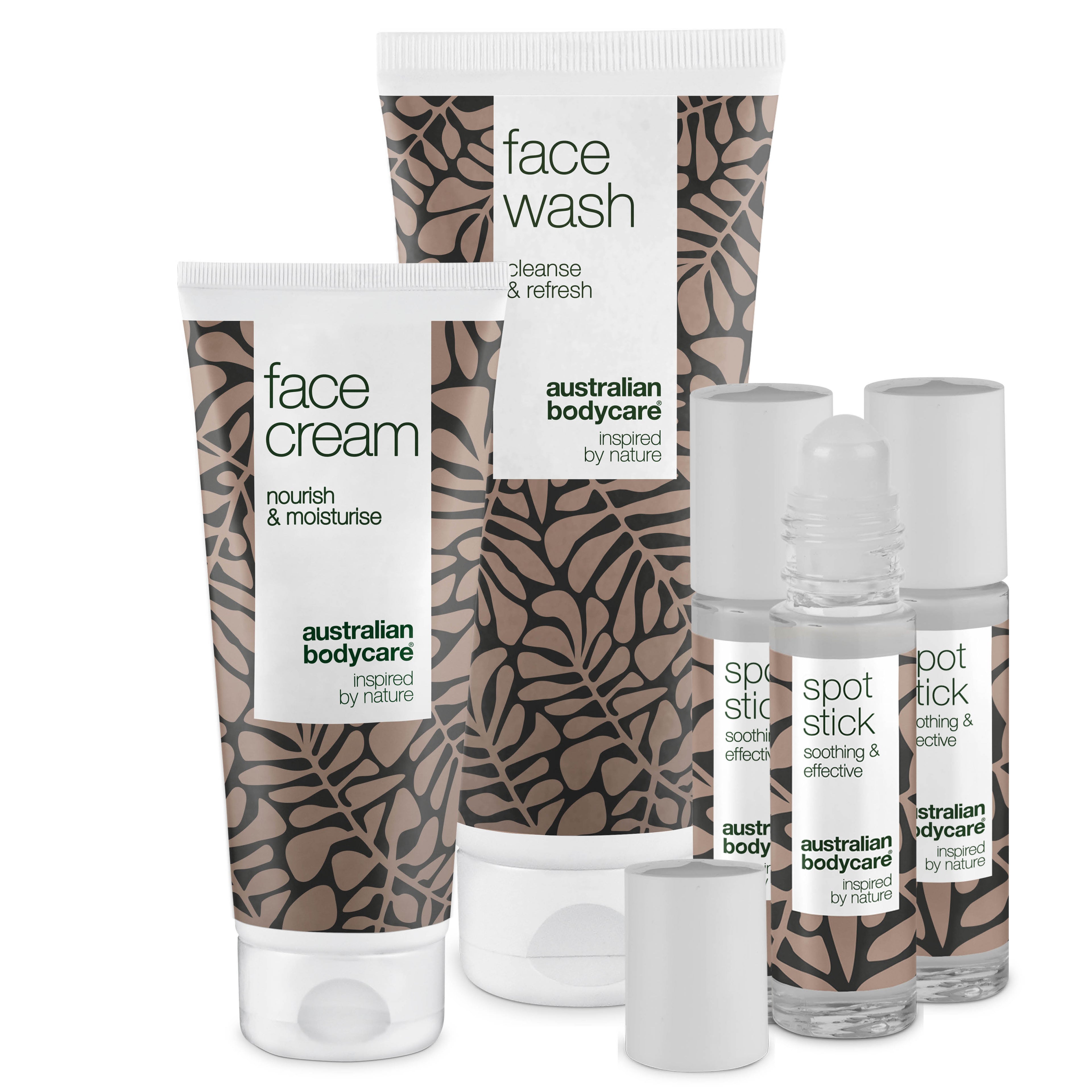 XL Ansigtsprodukter til bumser og uren hud — Stor ansigtsrens, ansigtscreme & 3-pak Spot Stick til bumser & fedtet hud