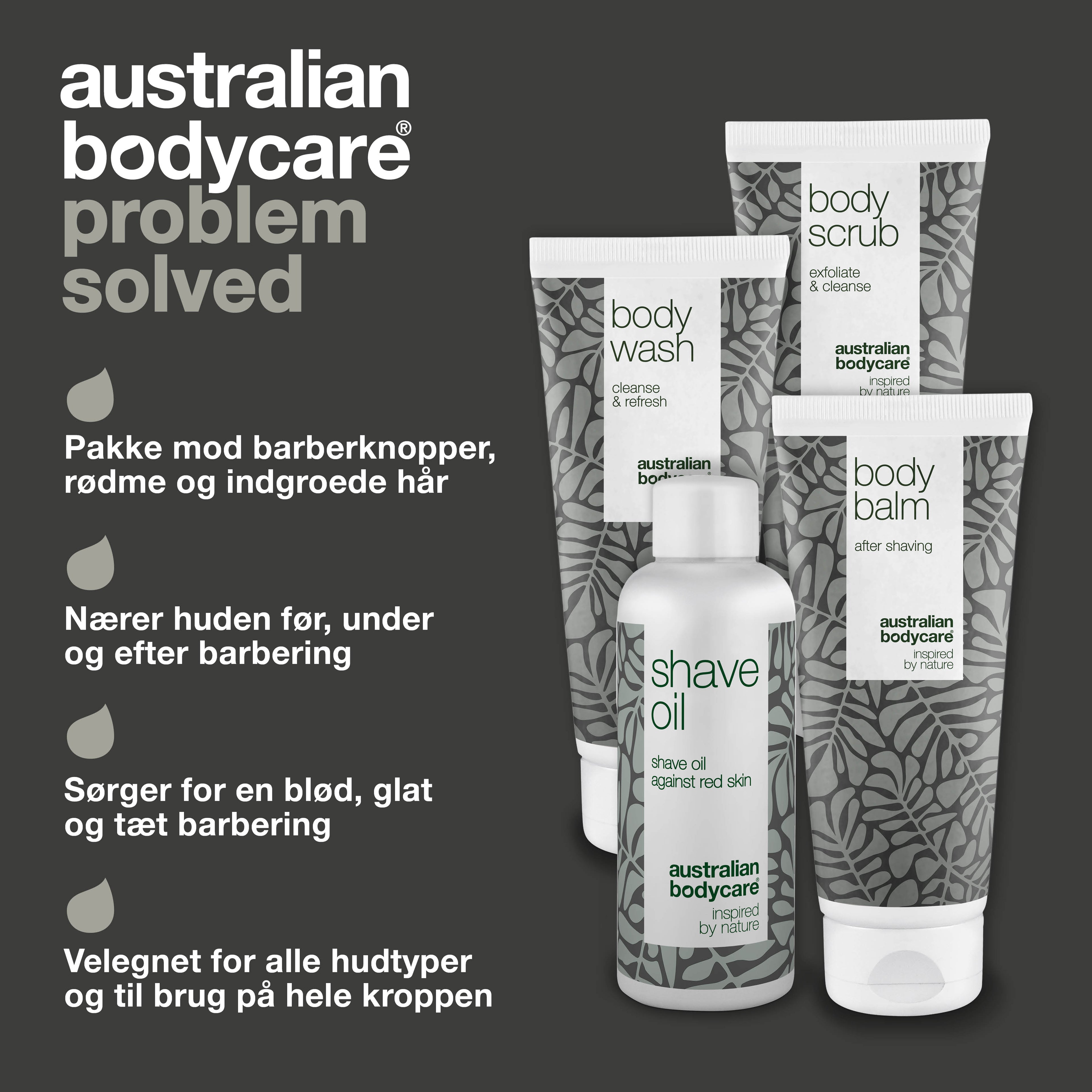 4-pak mod røde barberknopper — til kropsbarbering mod indgroede hår, røde knopper, jordbærben og røde hårsække